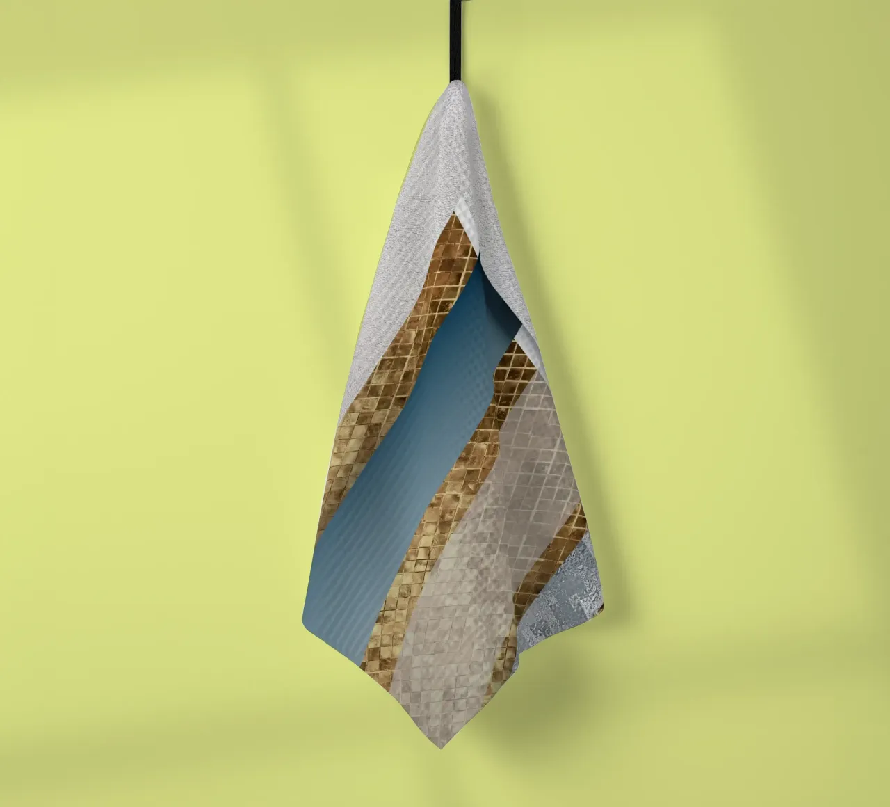 shimmering golden geometric abstract canovaccio da cucina da vintageshop