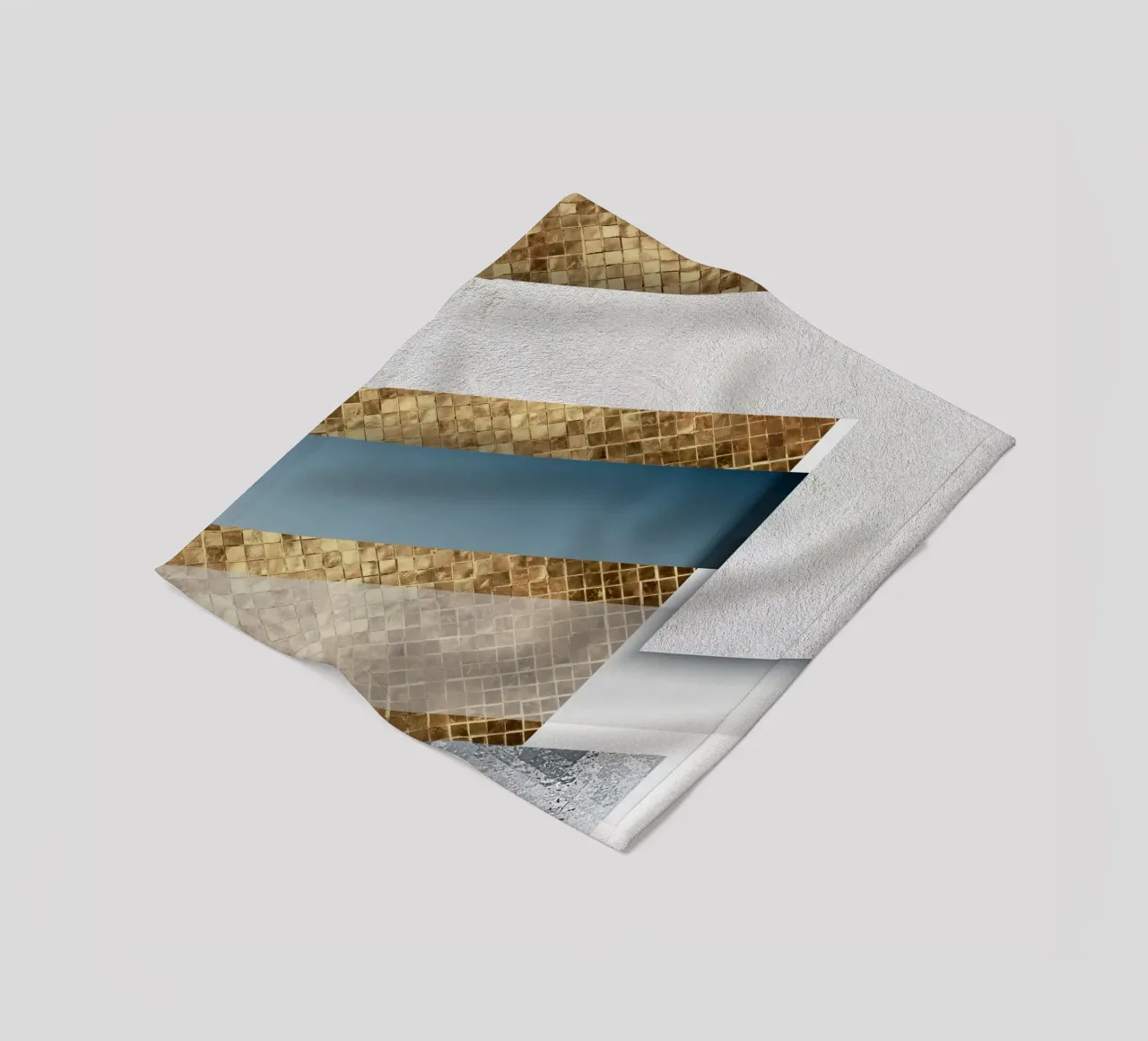 shimmering golden geometric abstract coperta in pile da vintageshop