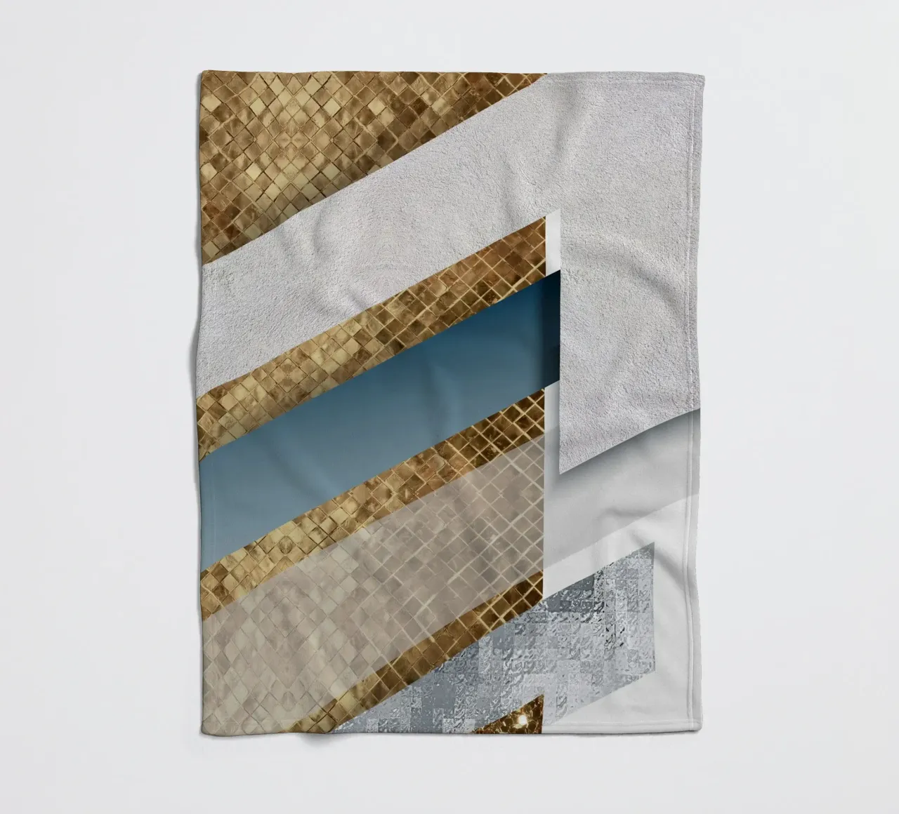 shimmering golden geometric abstract coperta in pile da vintageshop