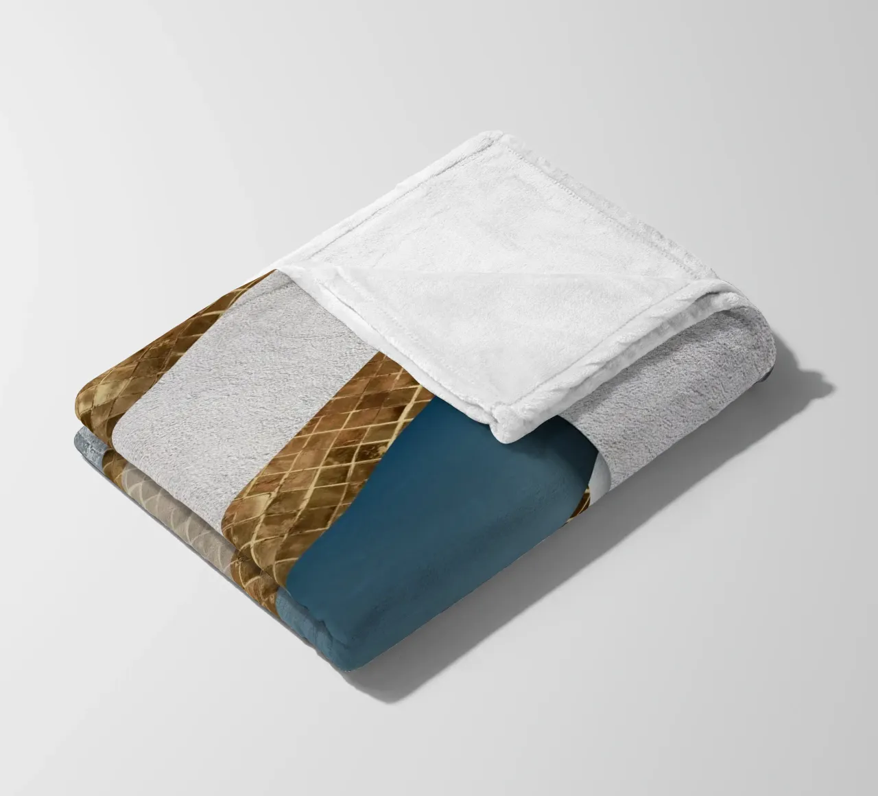 shimmering golden geometric abstract coperta in pile da vintageshop