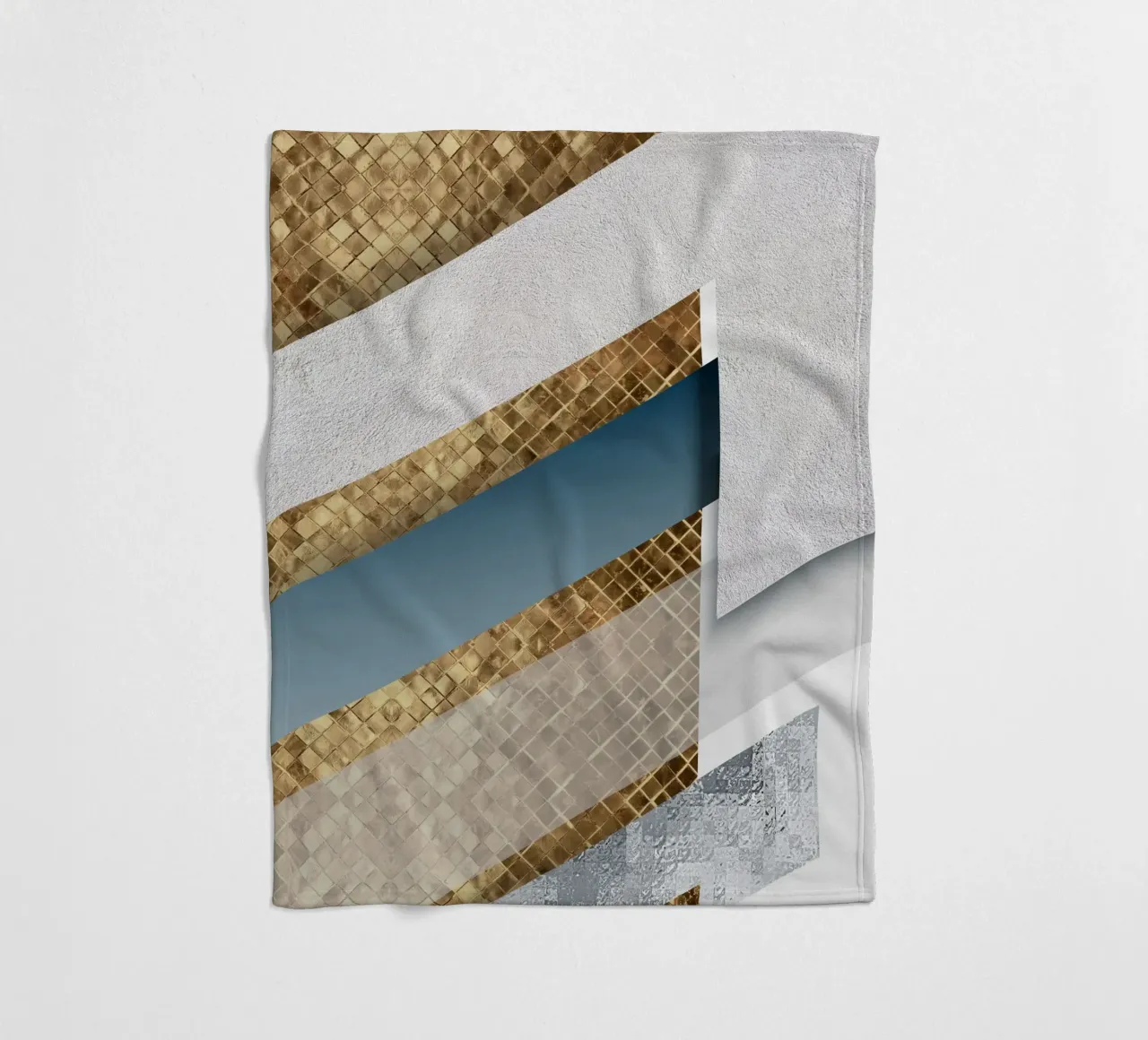 shimmering golden geometric abstract coperta in pile da vintageshop