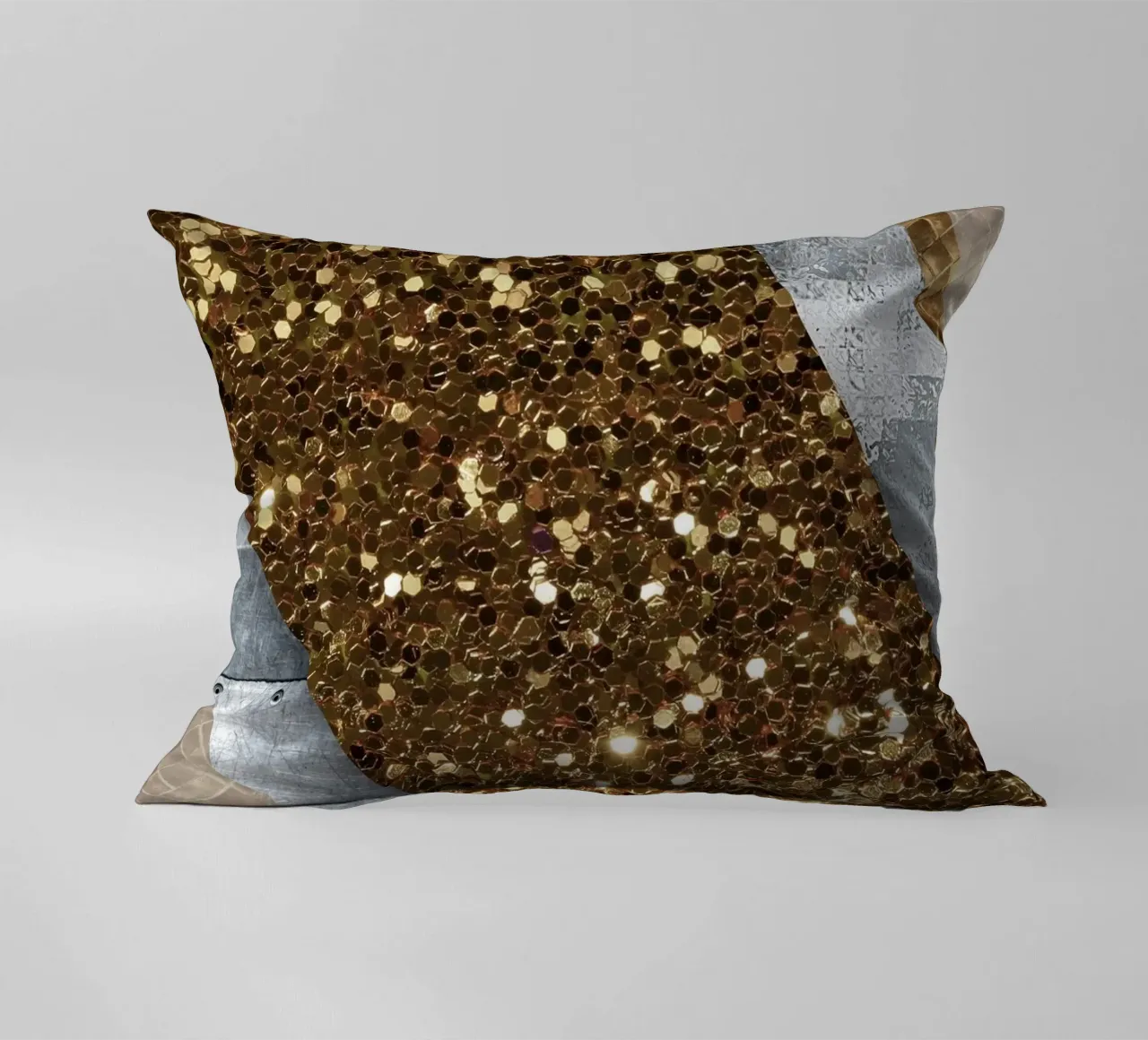 shimmering golden geometric abstract 1 cuscino da vintageshop