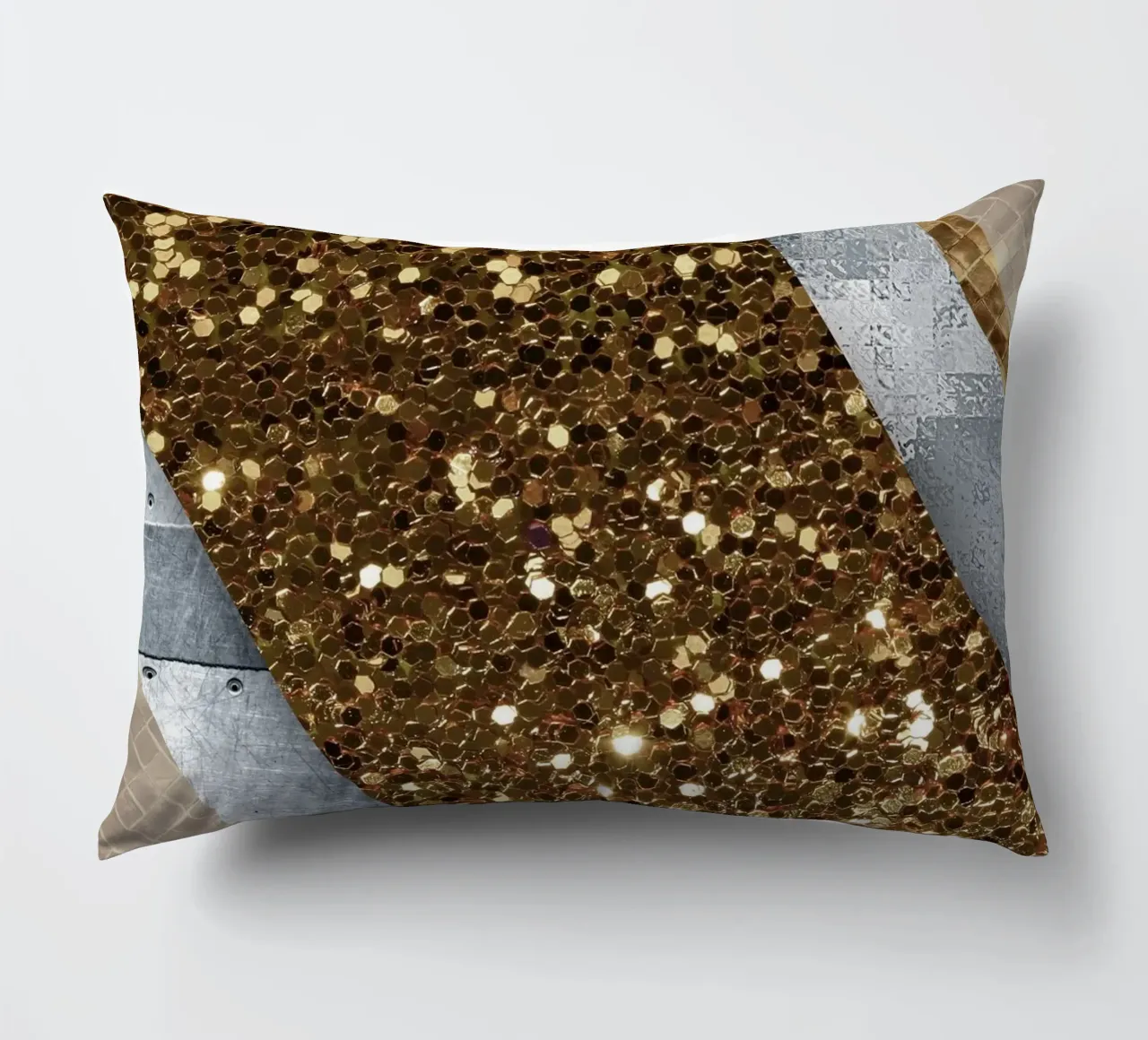 shimmering golden geometric abstract 1 cuscino da vintageshop