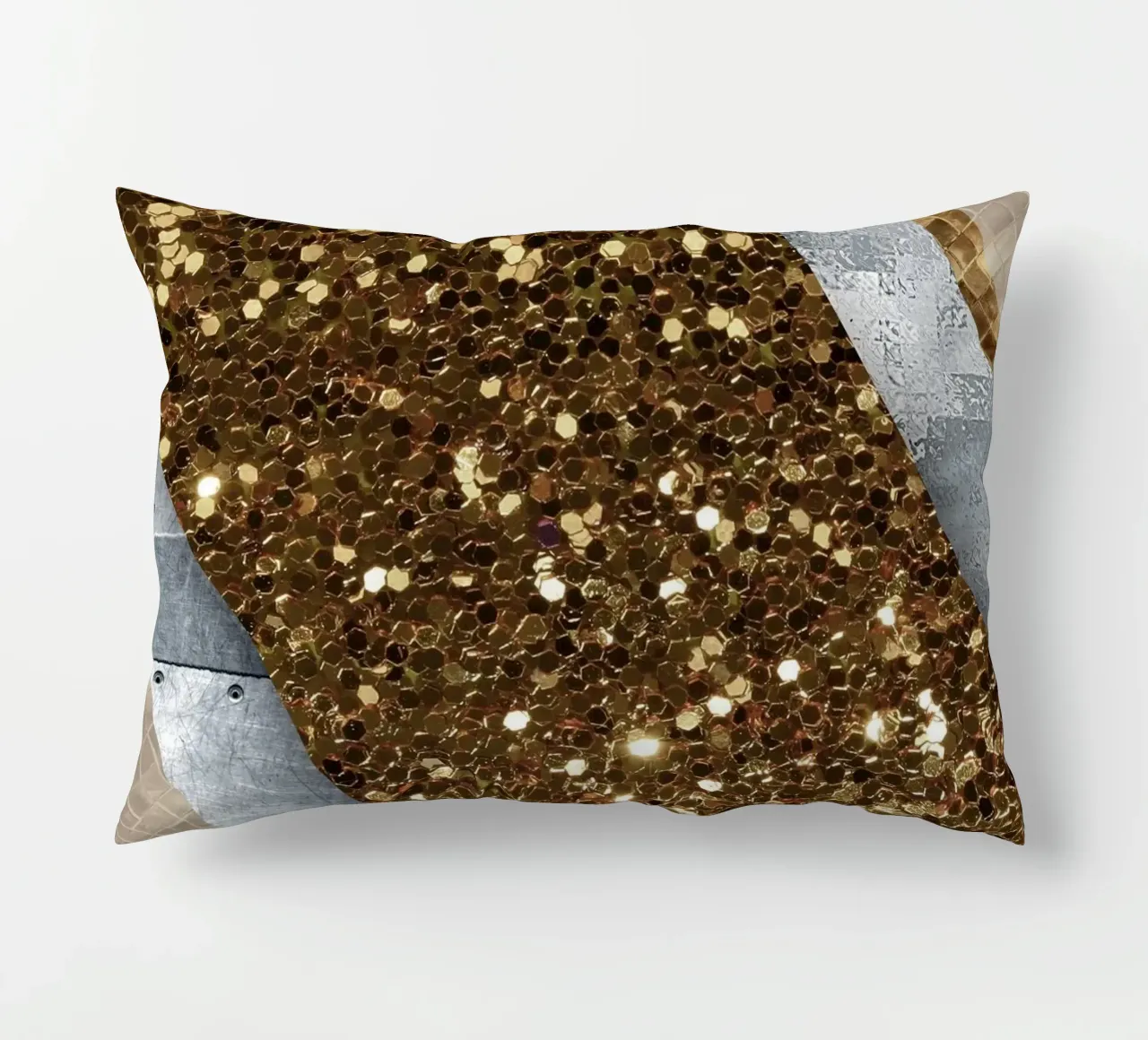 shimmering golden geometric abstract 1 cuscino da vintageshop