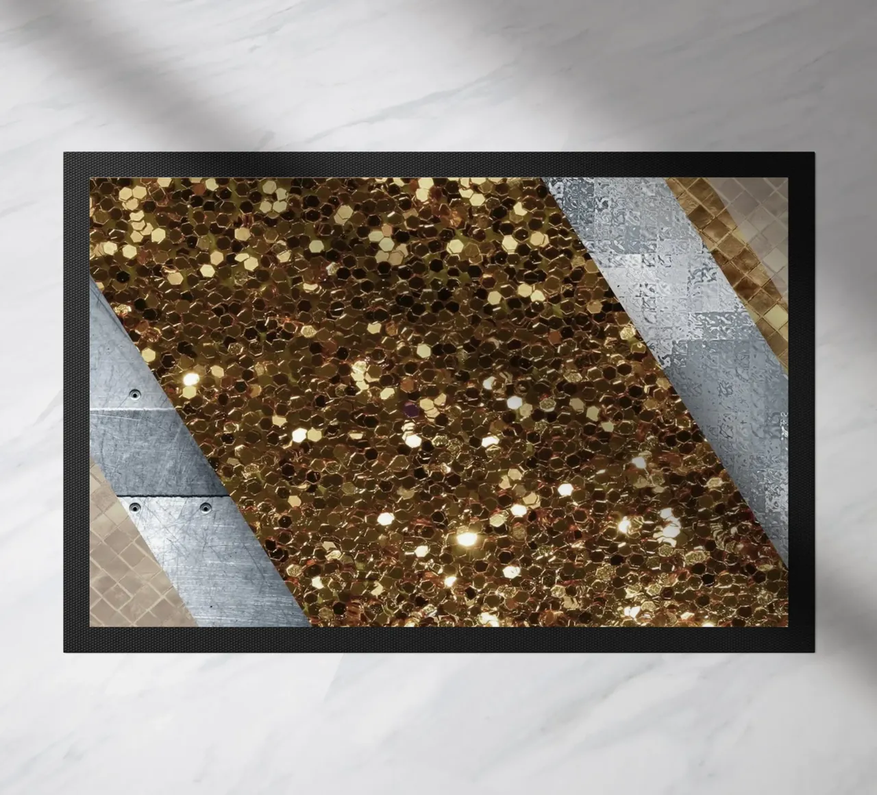 shimmering golden geometric abstract 1 zerbino da vintageshop