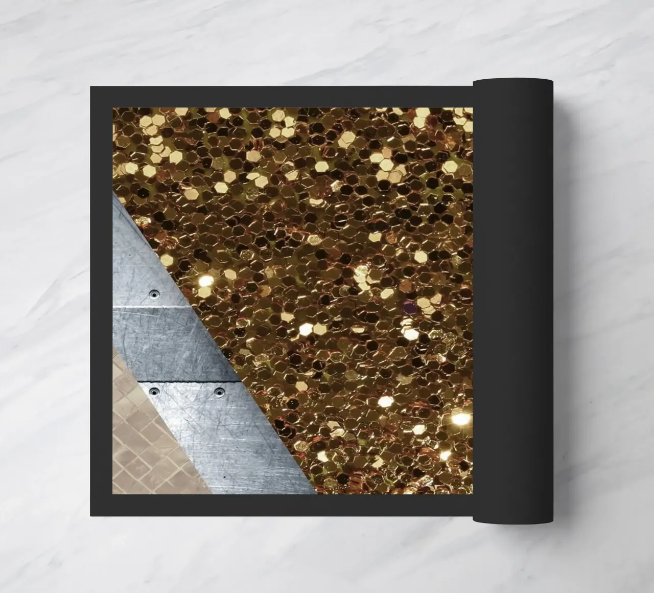 shimmering golden geometric abstract 1 zerbino da vintageshop