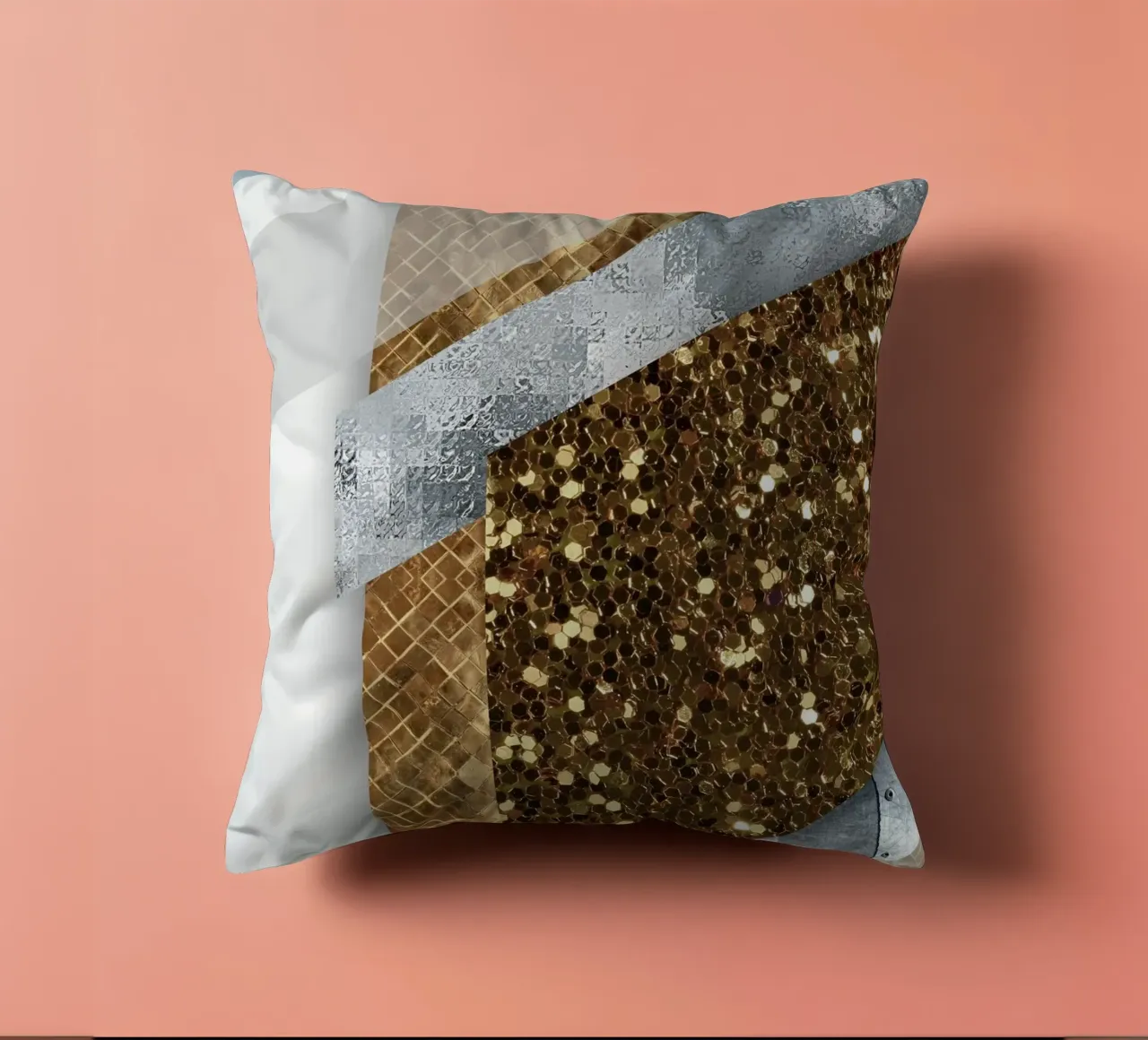 shimmering golden geometric abstract 02 cuscino da vintageshop