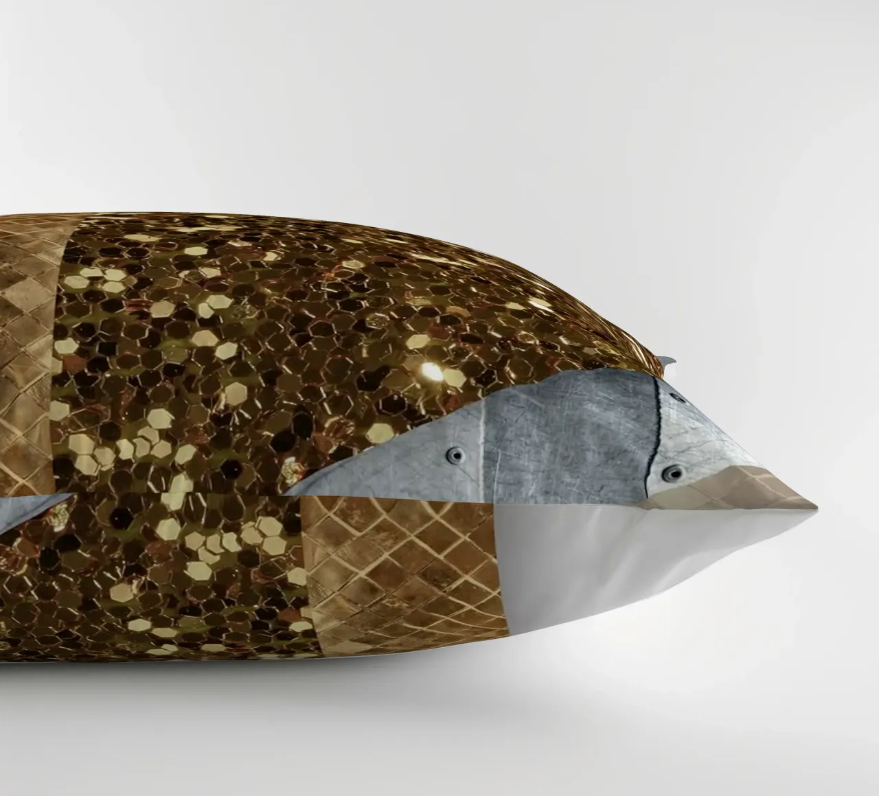 shimmering golden geometric abstract 02 cuscino da vintageshop