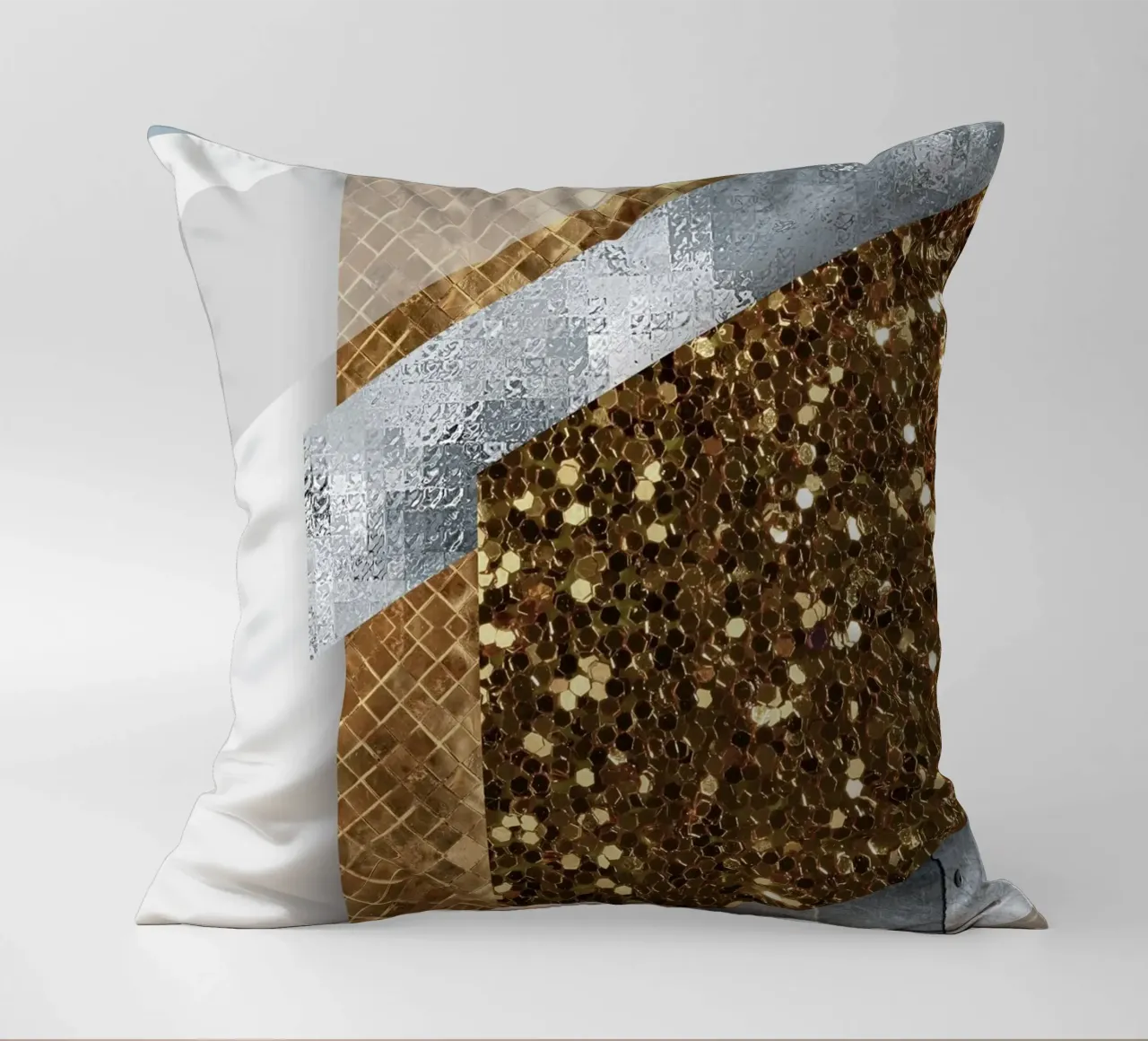 shimmering golden geometric abstract 02 cuscino da vintageshop