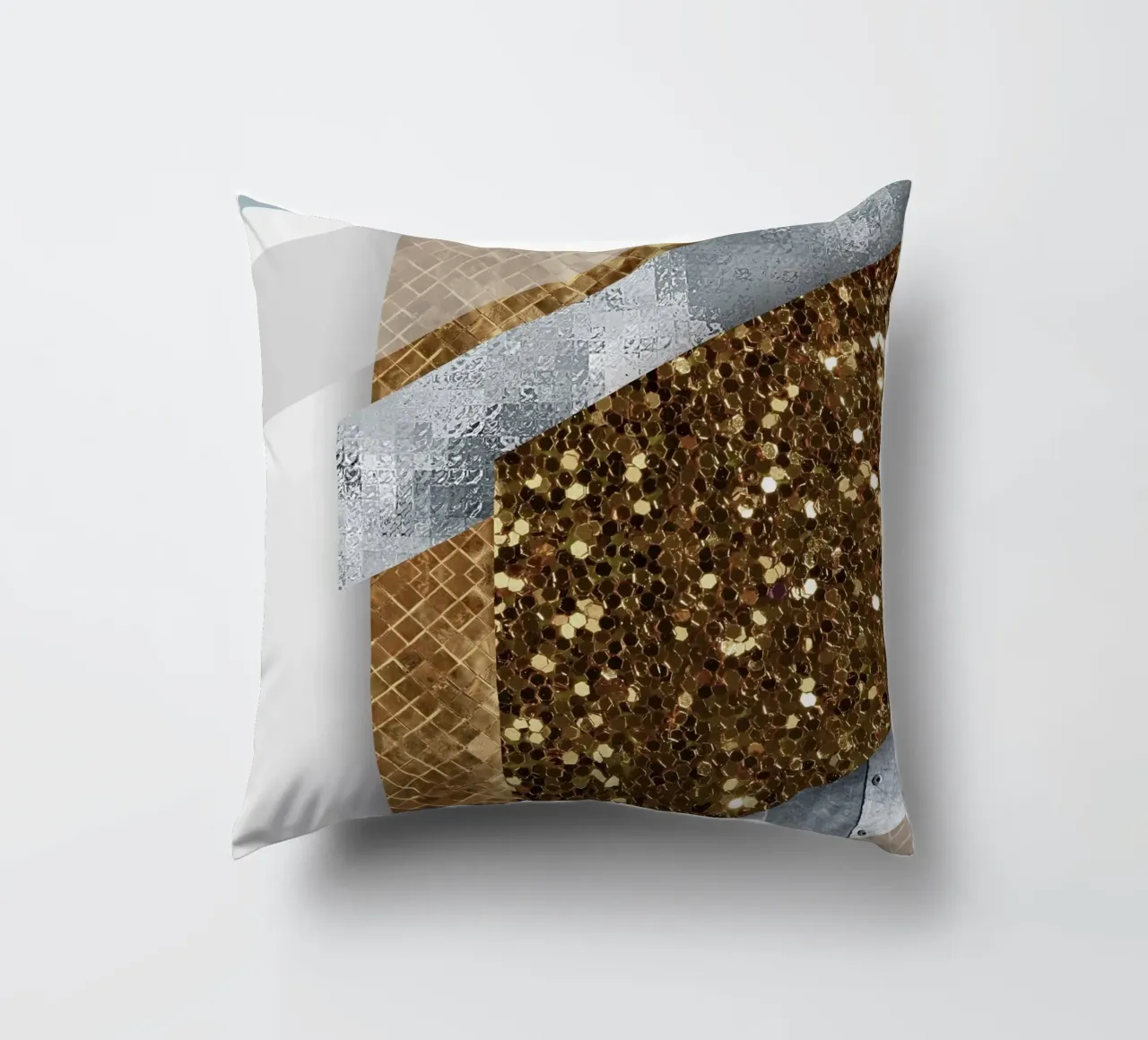 shimmering golden geometric abstract 02 cuscino da vintageshop