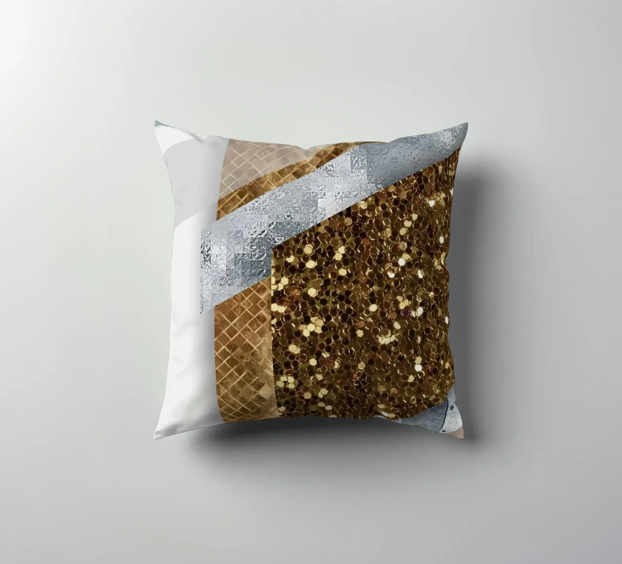 shimmering golden geometric abstract 02 cuscino da vintageshop