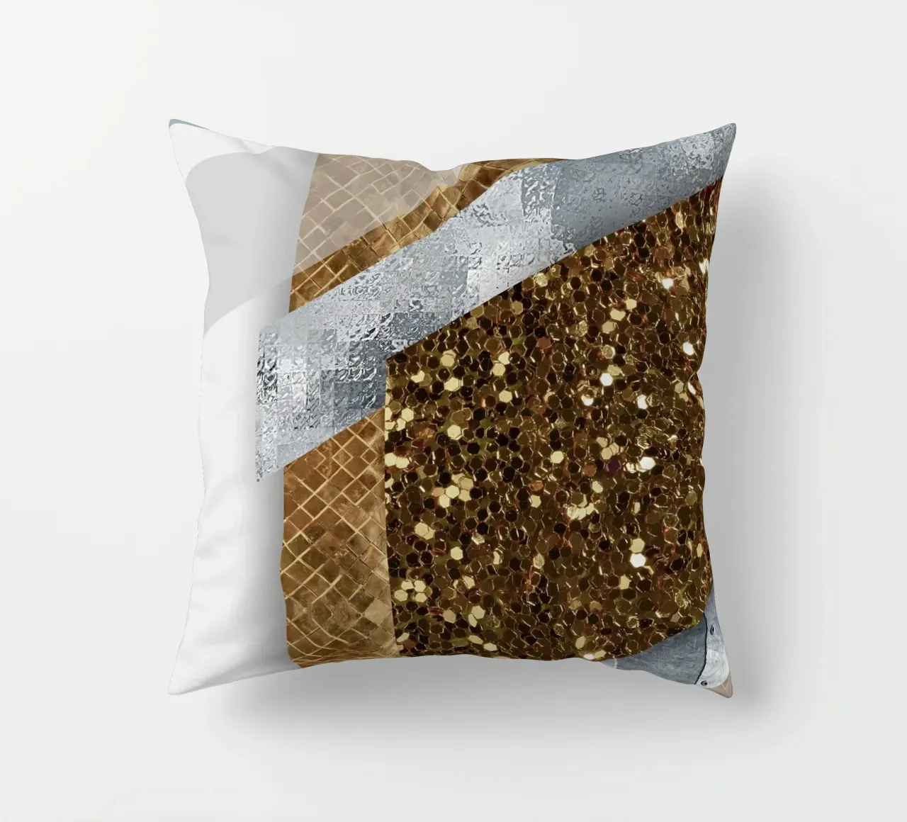 shimmering golden geometric abstract 02 cuscino da vintageshop