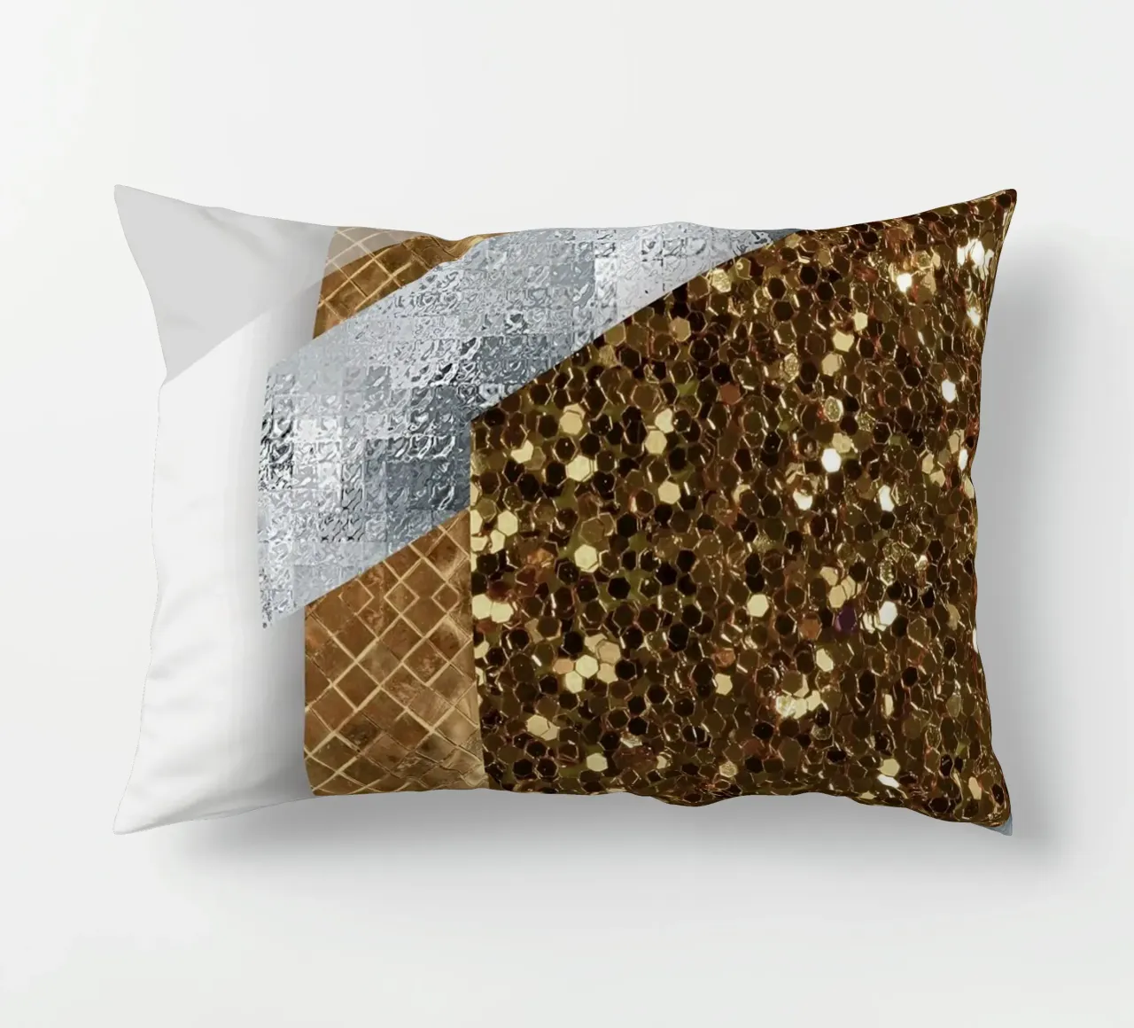 shimmering golden geometric abstract 02 cuscino da vintageshop