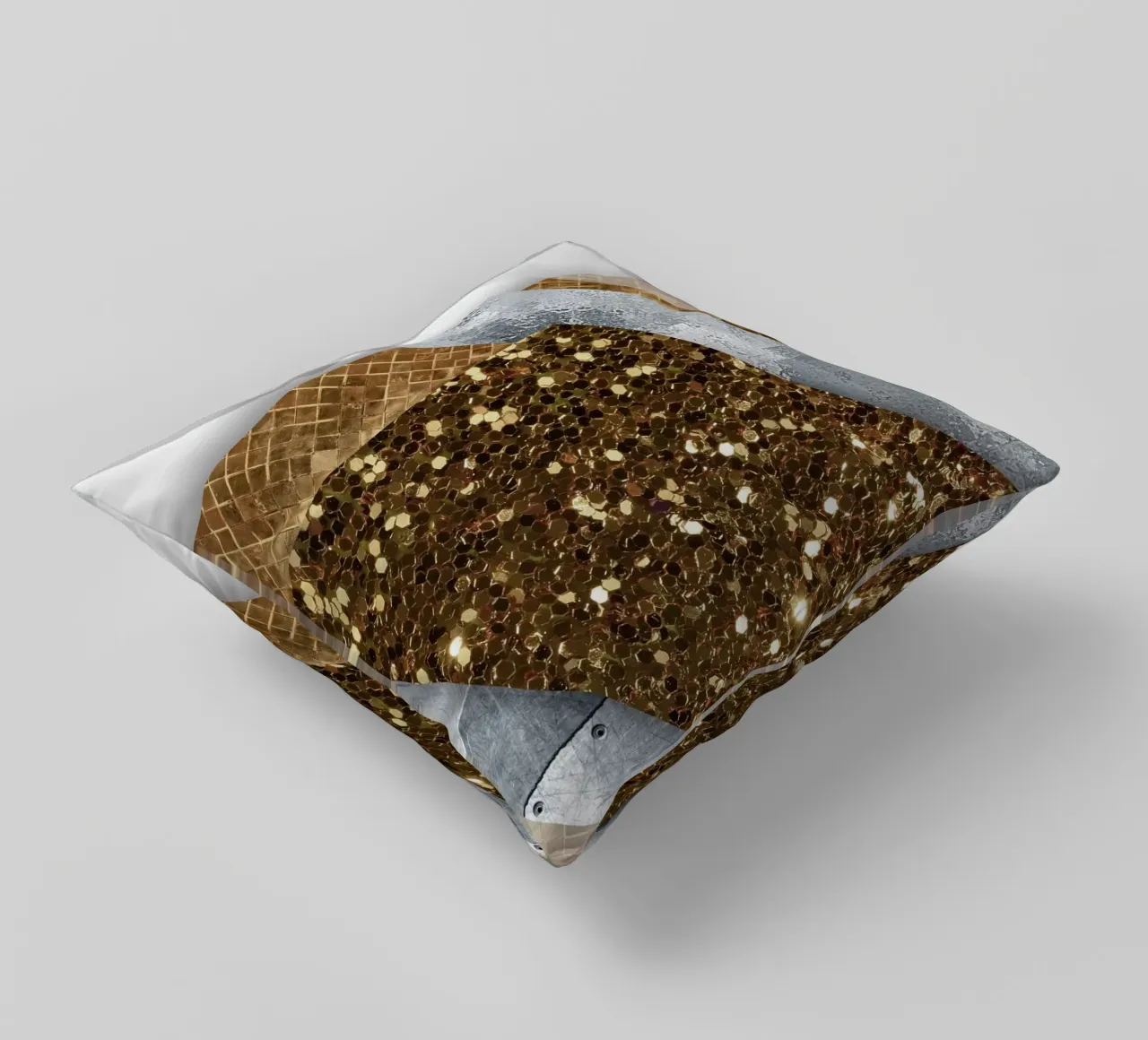 shimmering golden geometric abstract 02 cuscino da vintageshop