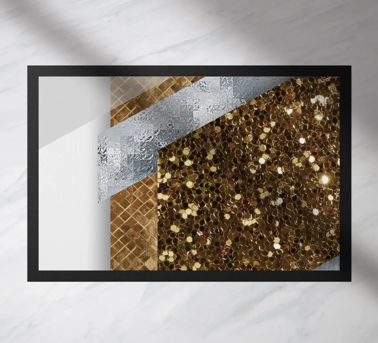 shimmering golden geometric abstract 02 zerbino da vintageshop