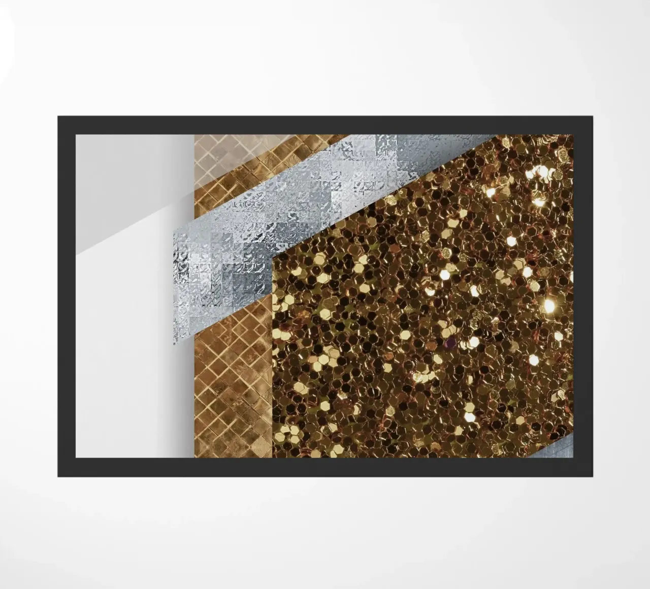 shimmering golden geometric abstract 02 zerbino da vintageshop