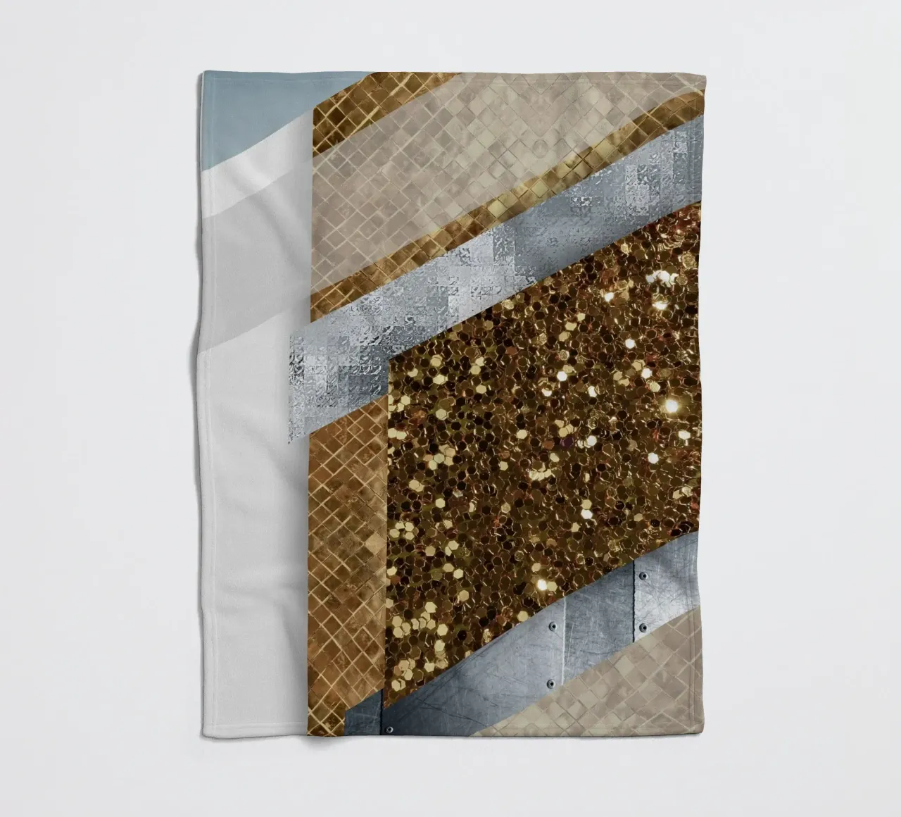 shimmering golden geometric abstract 02 coperta in pile da vintageshop