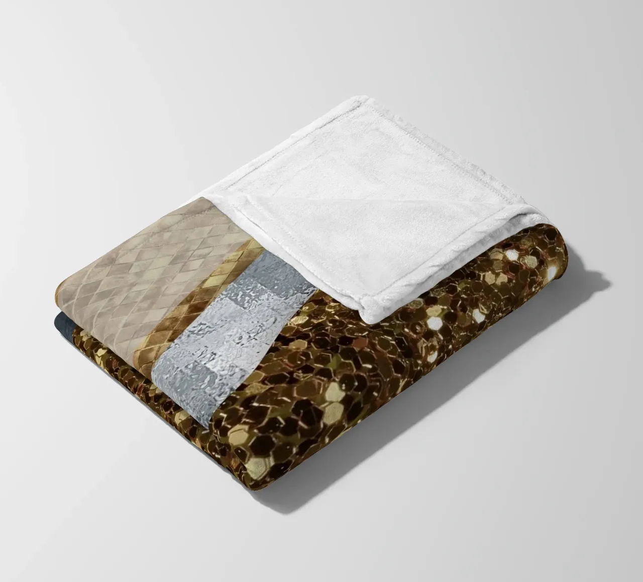 shimmering golden geometric abstract 02 coperta in pile da vintageshop