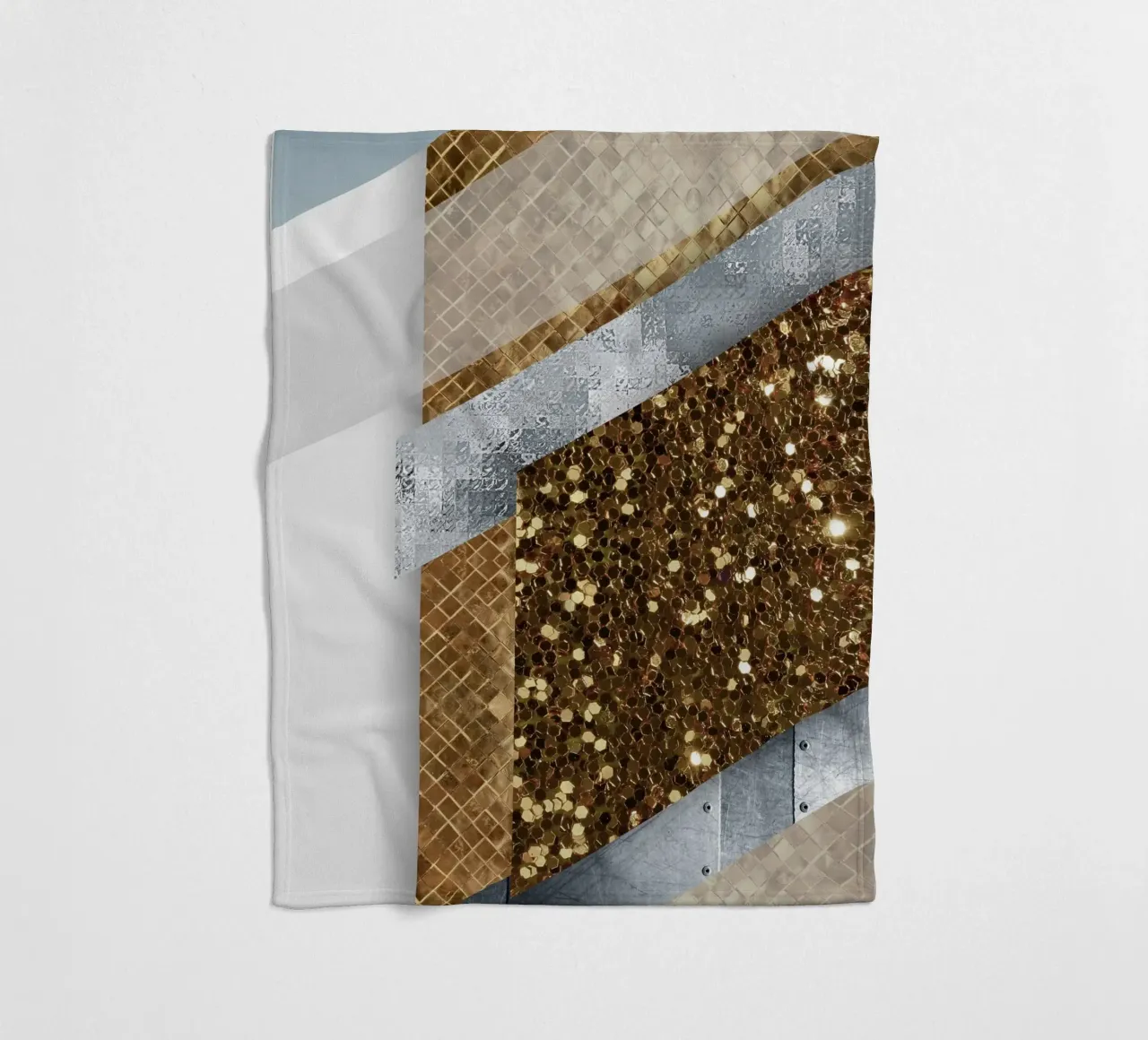 shimmering golden geometric abstract 02 coperta in pile da vintageshop