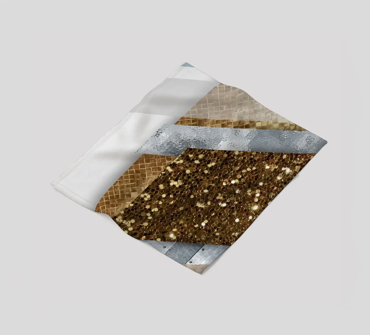 shimmering golden geometric abstract 02 coperta in pile da vintageshop