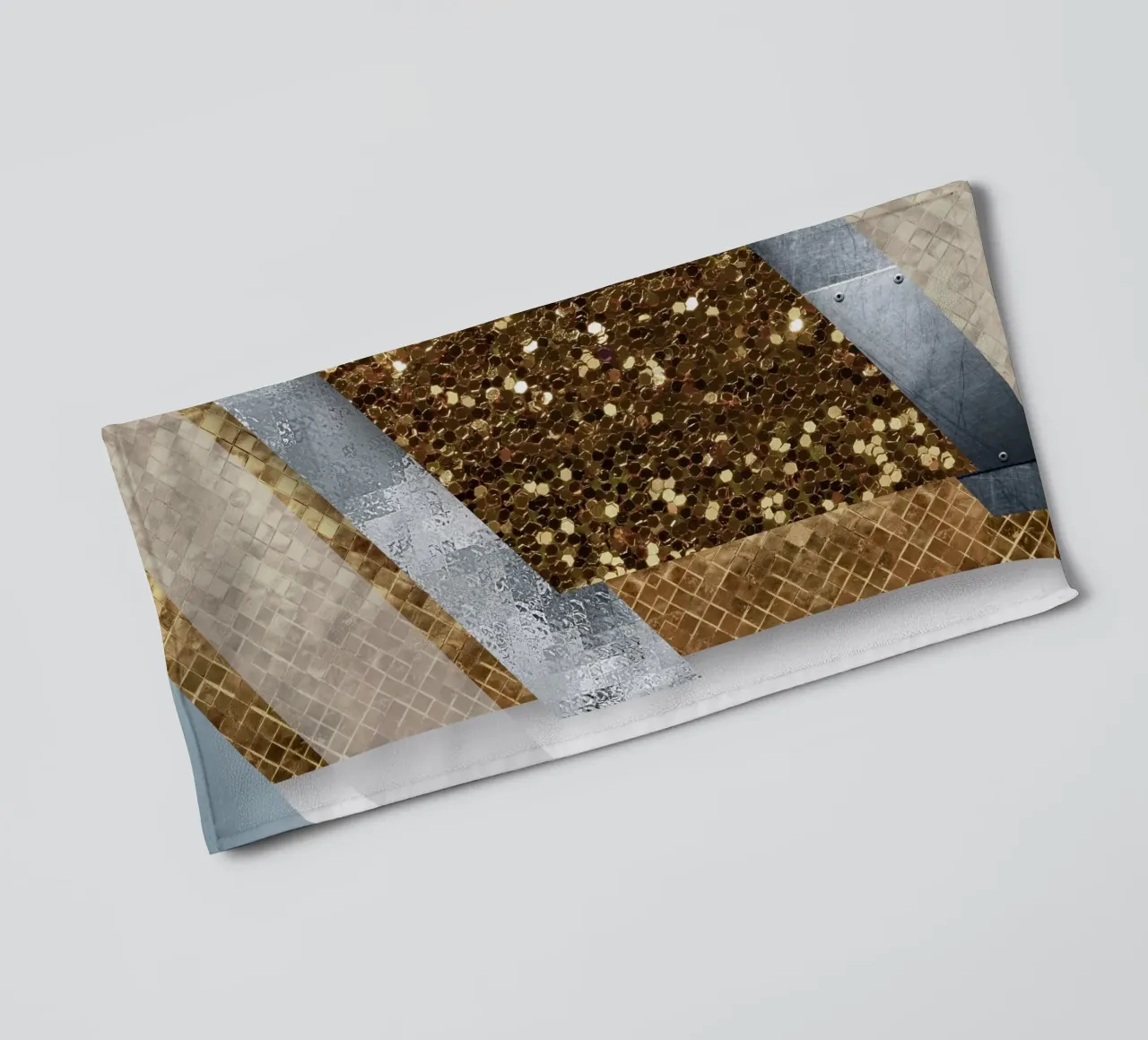 shimmering golden geometric abstract 02 asciugamano da bagno da vintageshop