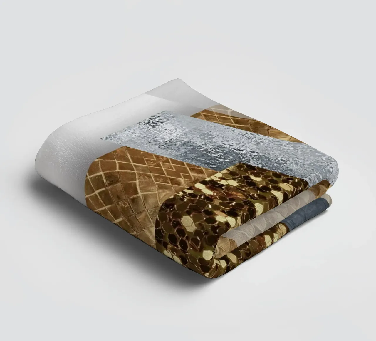 shimmering golden geometric abstract 02 asciugamano da bagno da vintageshop