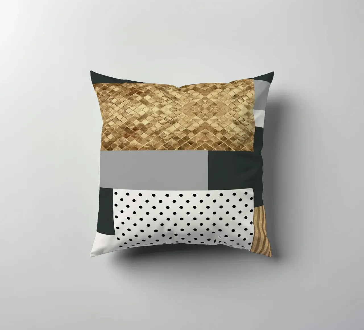 abstract gray and black squares cuscino da vintageshop