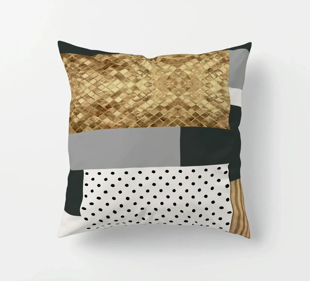 abstract gray and black squares cuscino da vintageshop