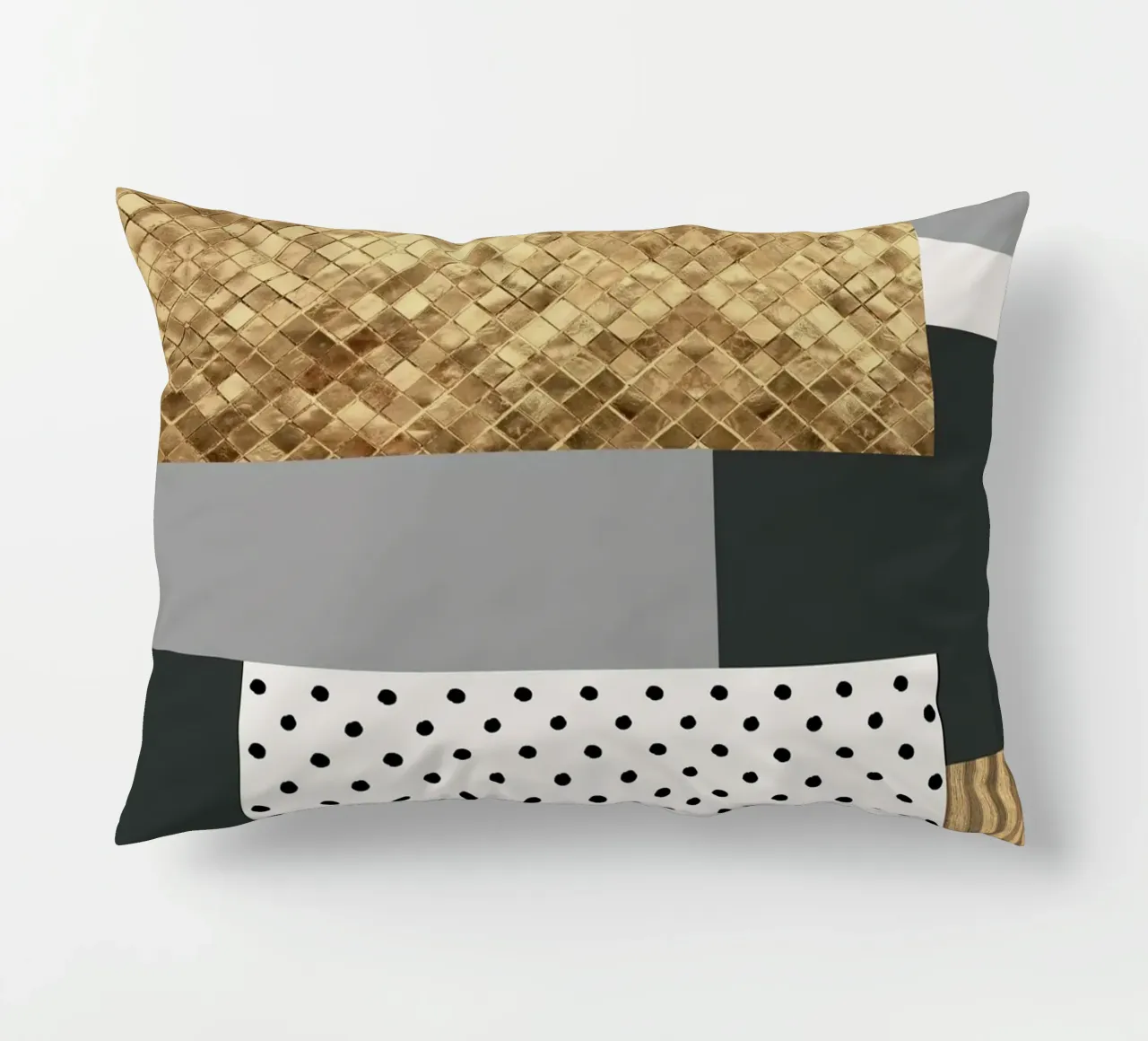 abstract gray and black squares cuscino da vintageshop