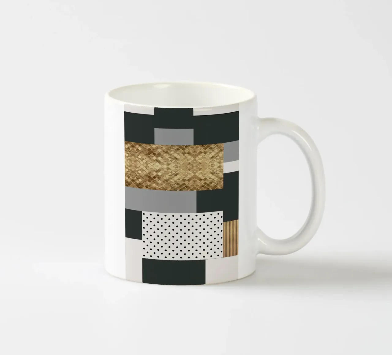 abstract gray and black squares tazza in ceramica da vintageshop