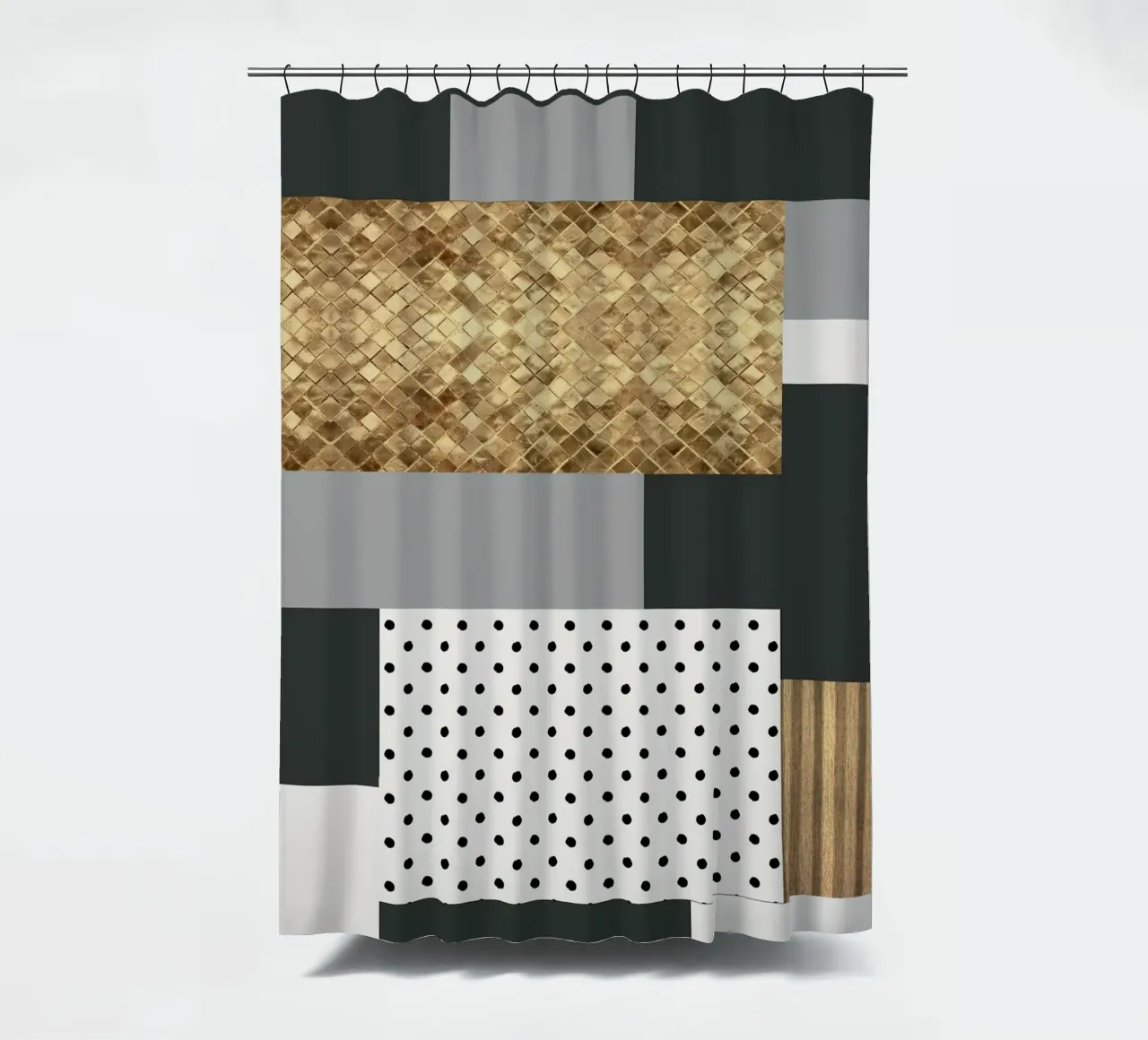 abstract gray and black squares tenda da doccia da vintageshop