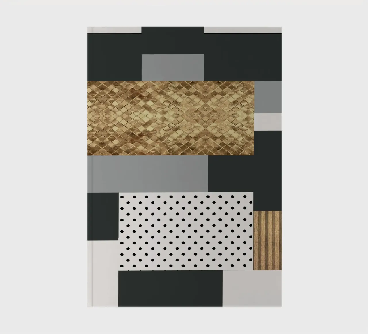 abstract gray and black squares notebook by vintageshop