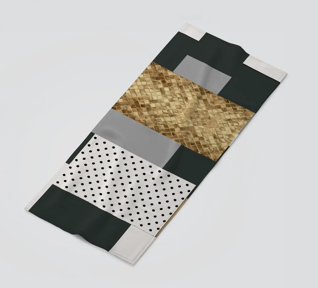 abstract gray and black squares telo mare da vintageshop