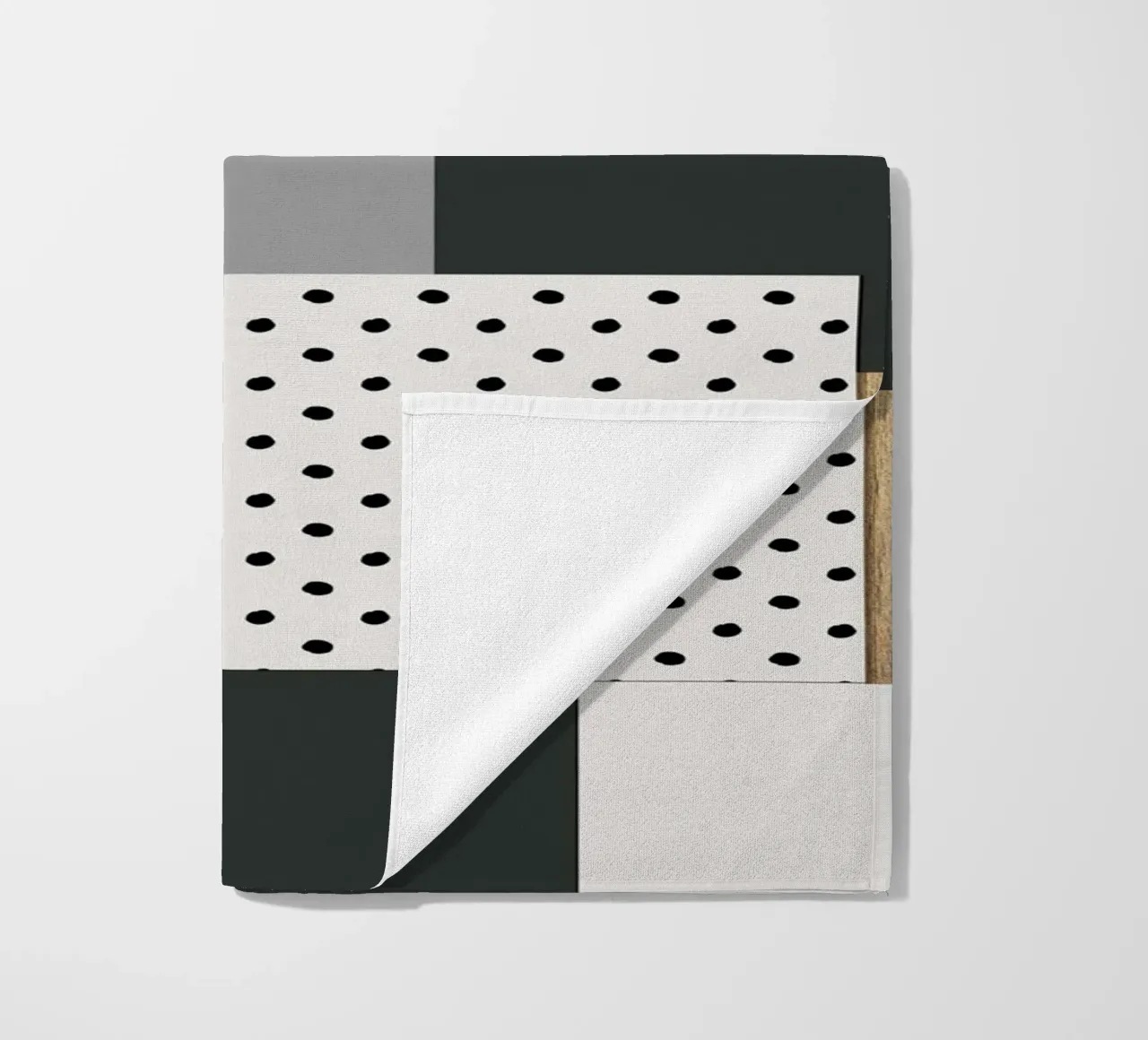 abstract gray and black squares telo mare da vintageshop