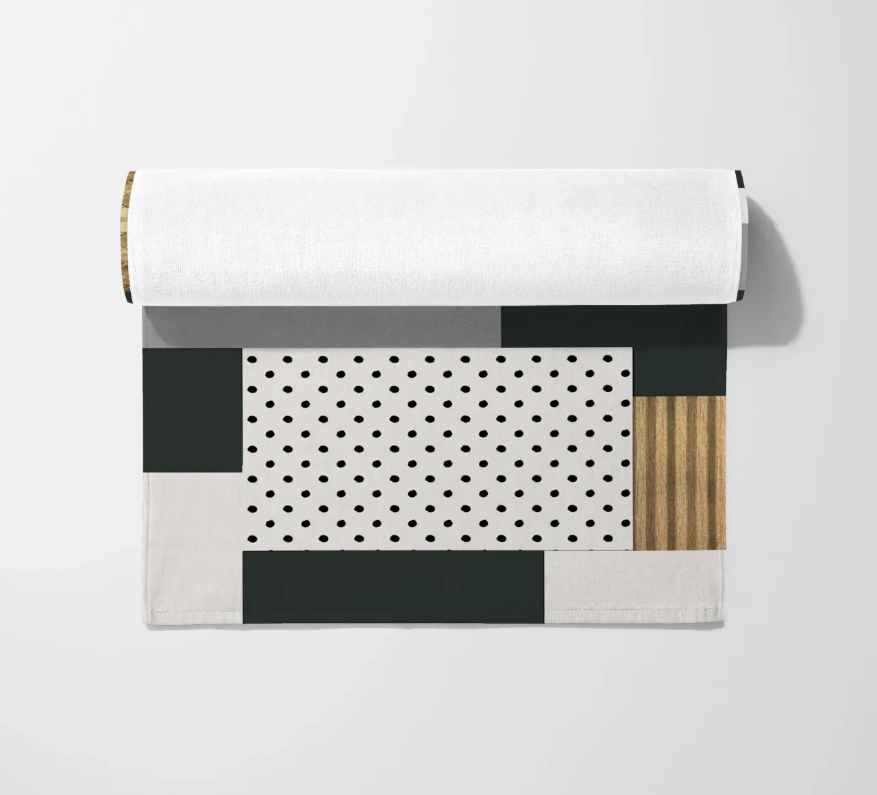 abstract gray and black squares telo mare da vintageshop