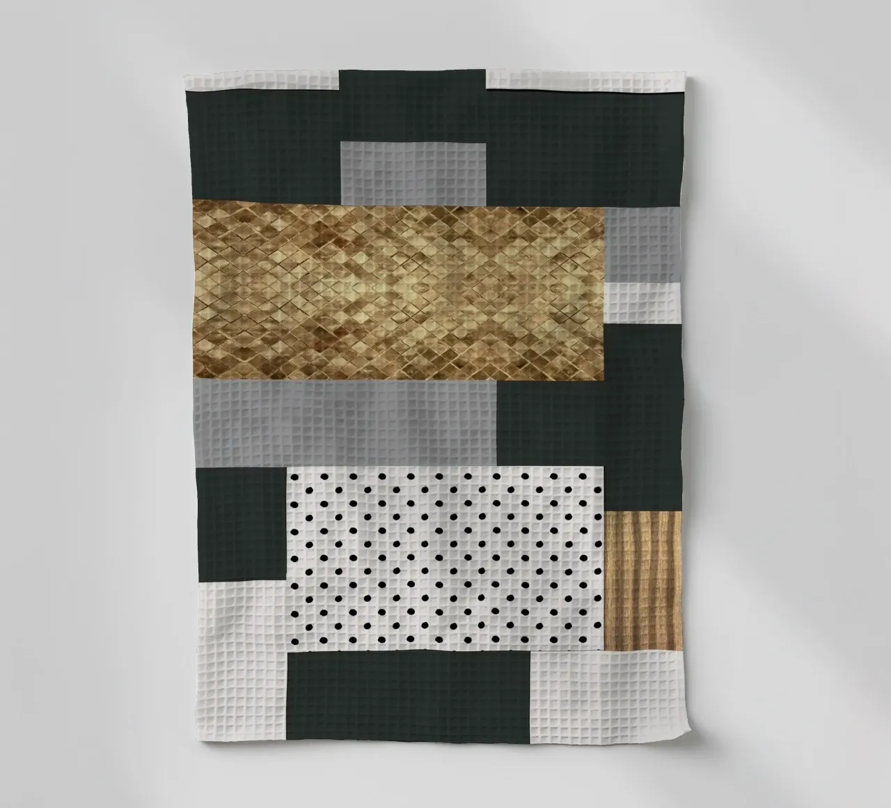 abstract gray and black squares canovaccio da cucina da vintageshop