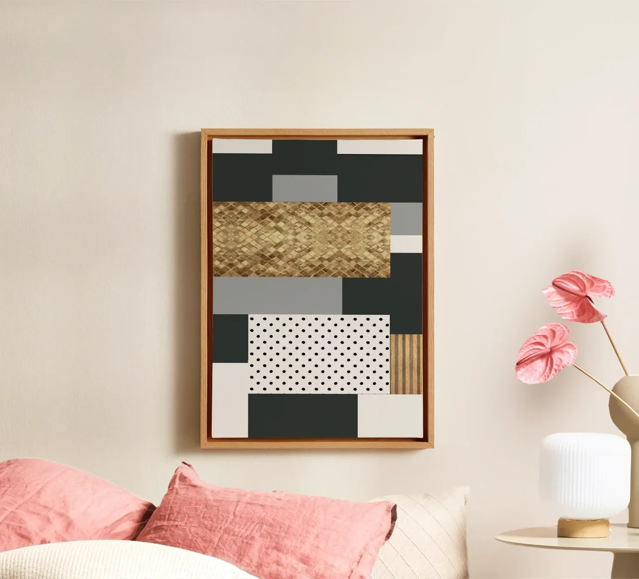 abstract gray and black squares tela da vintageshop