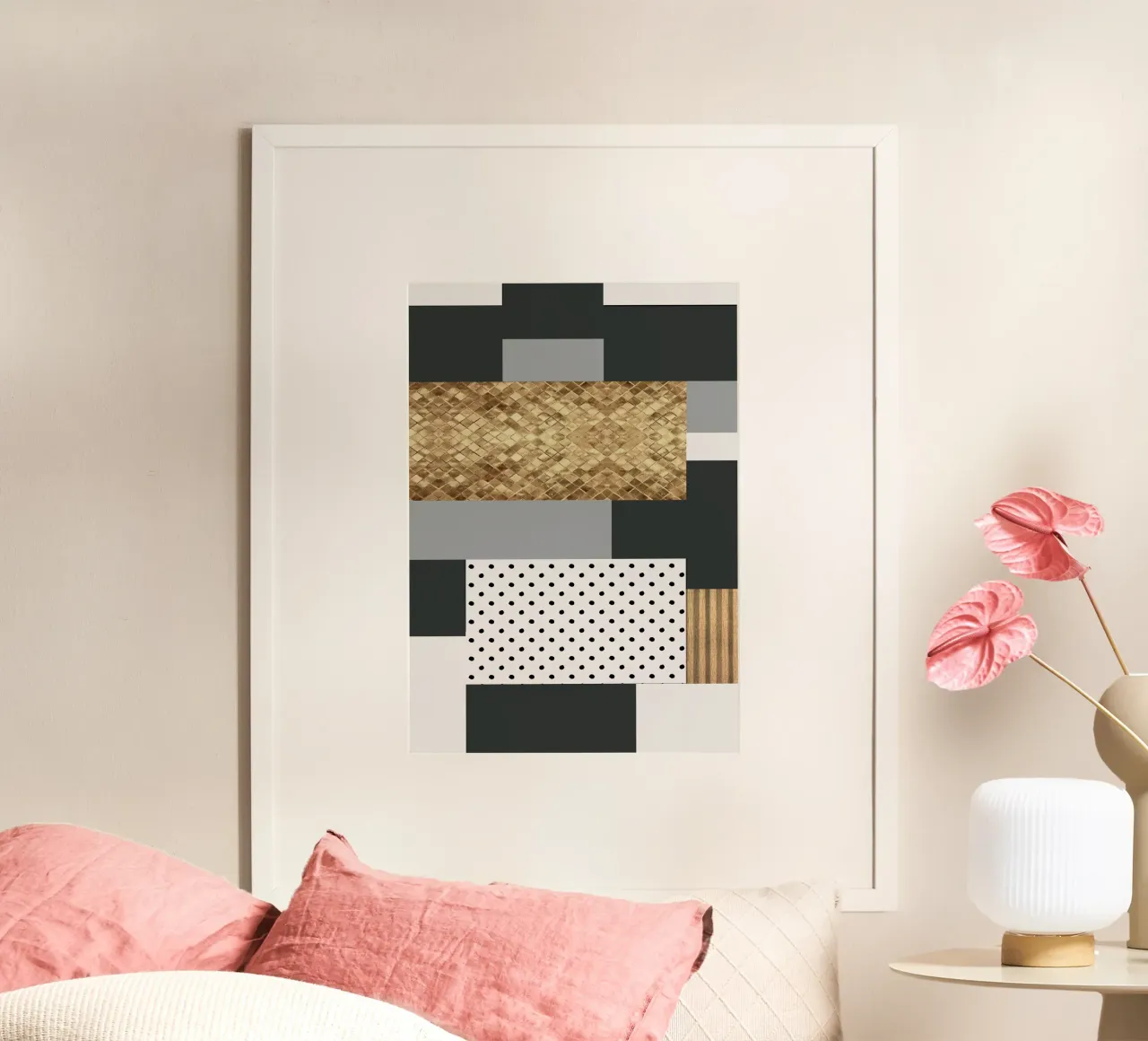abstract gray and black squares carta hahnemühle da vintageshop