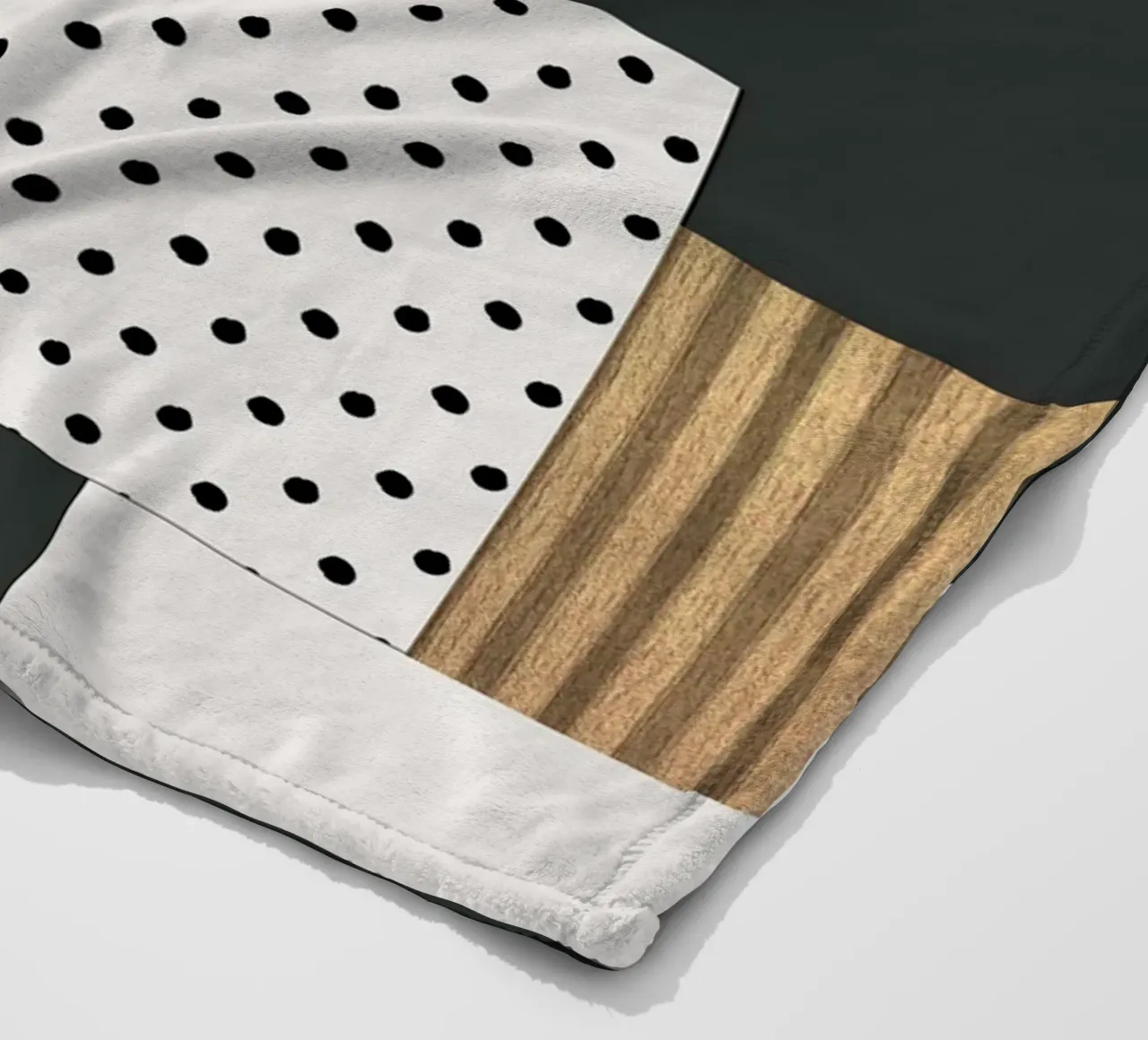 abstract gray and black squares coperta in pile da vintageshop