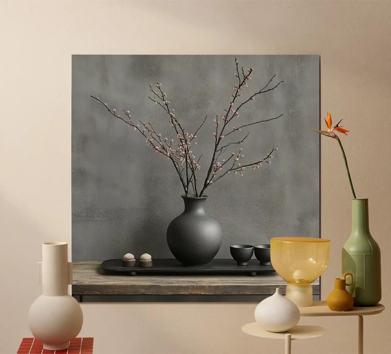 Essenza del Giappone poster con telaio in legno da Wanderlust Vibes