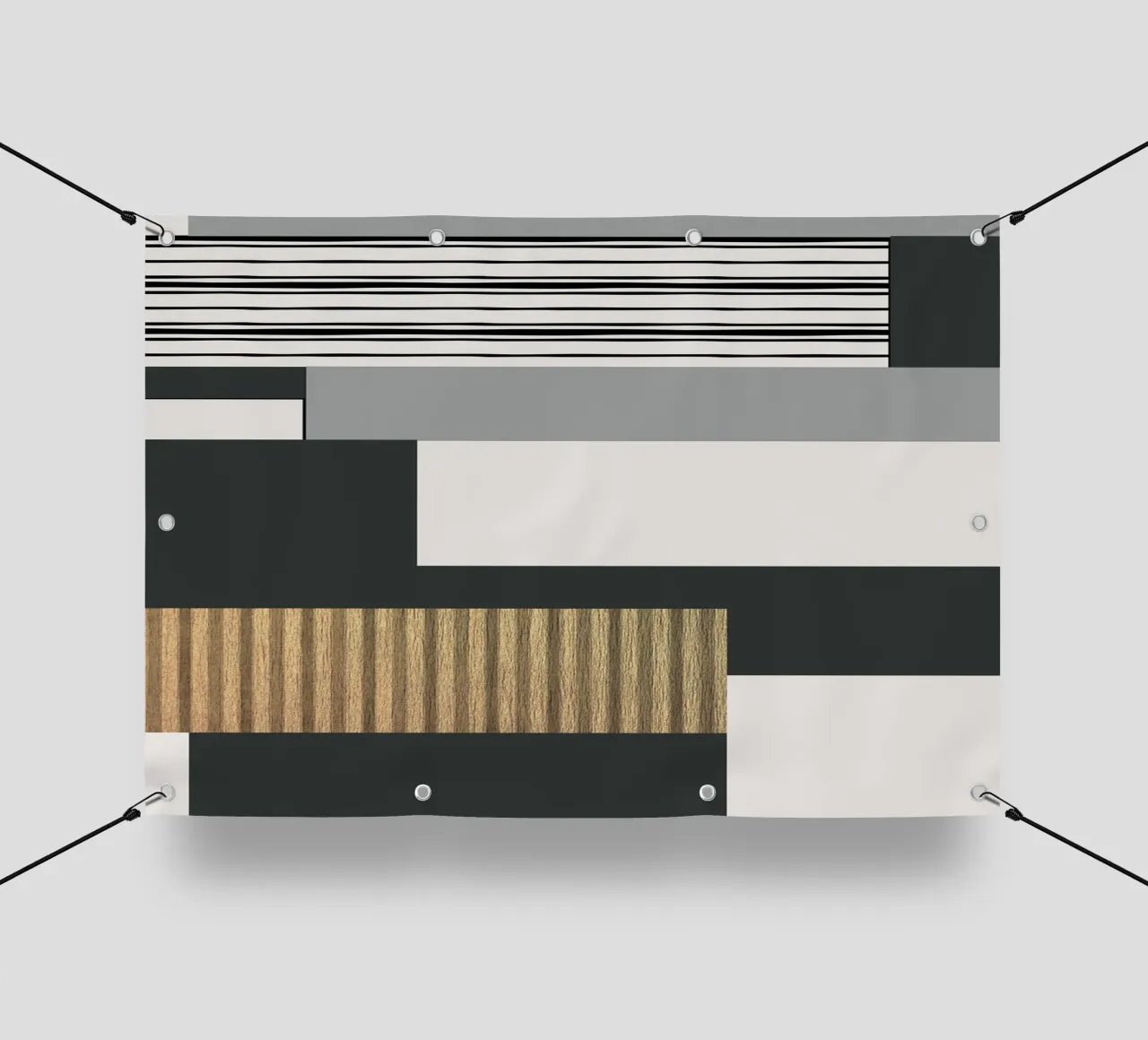 abstract gray and black squares 2 telo in pvc da vintageshop