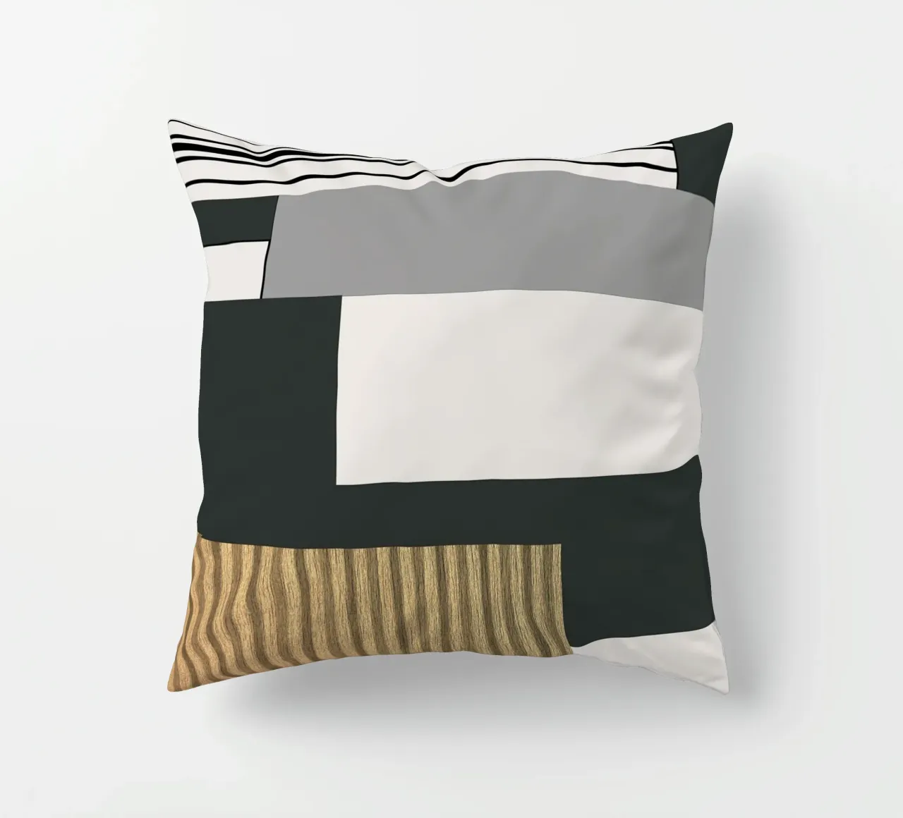 abstract gray and black squares 2 cuscino da vintageshop