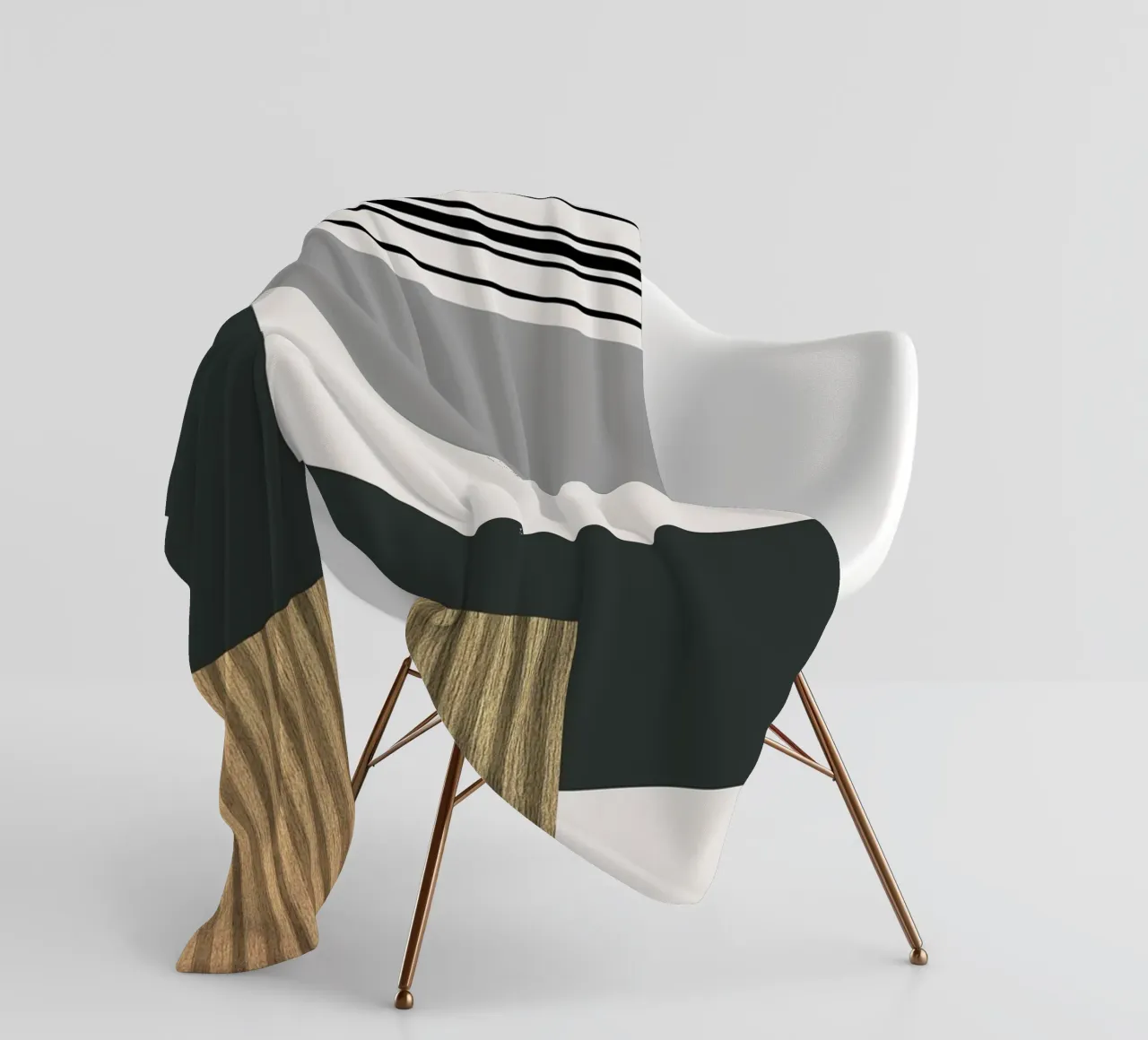 abstract gray and black squares 2 coperta in pile da vintageshop