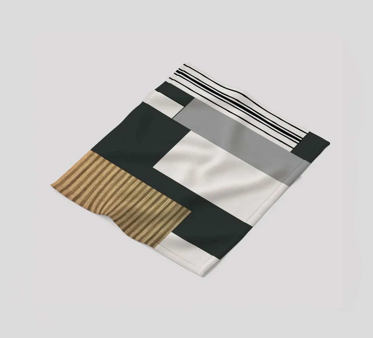 abstract gray and black squares 2 coperta in pile da vintageshop