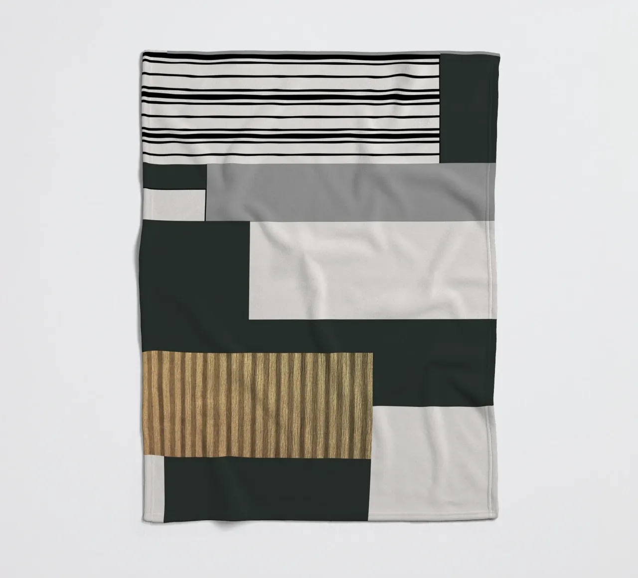 abstract gray and black squares 2 coperta in pile da vintageshop