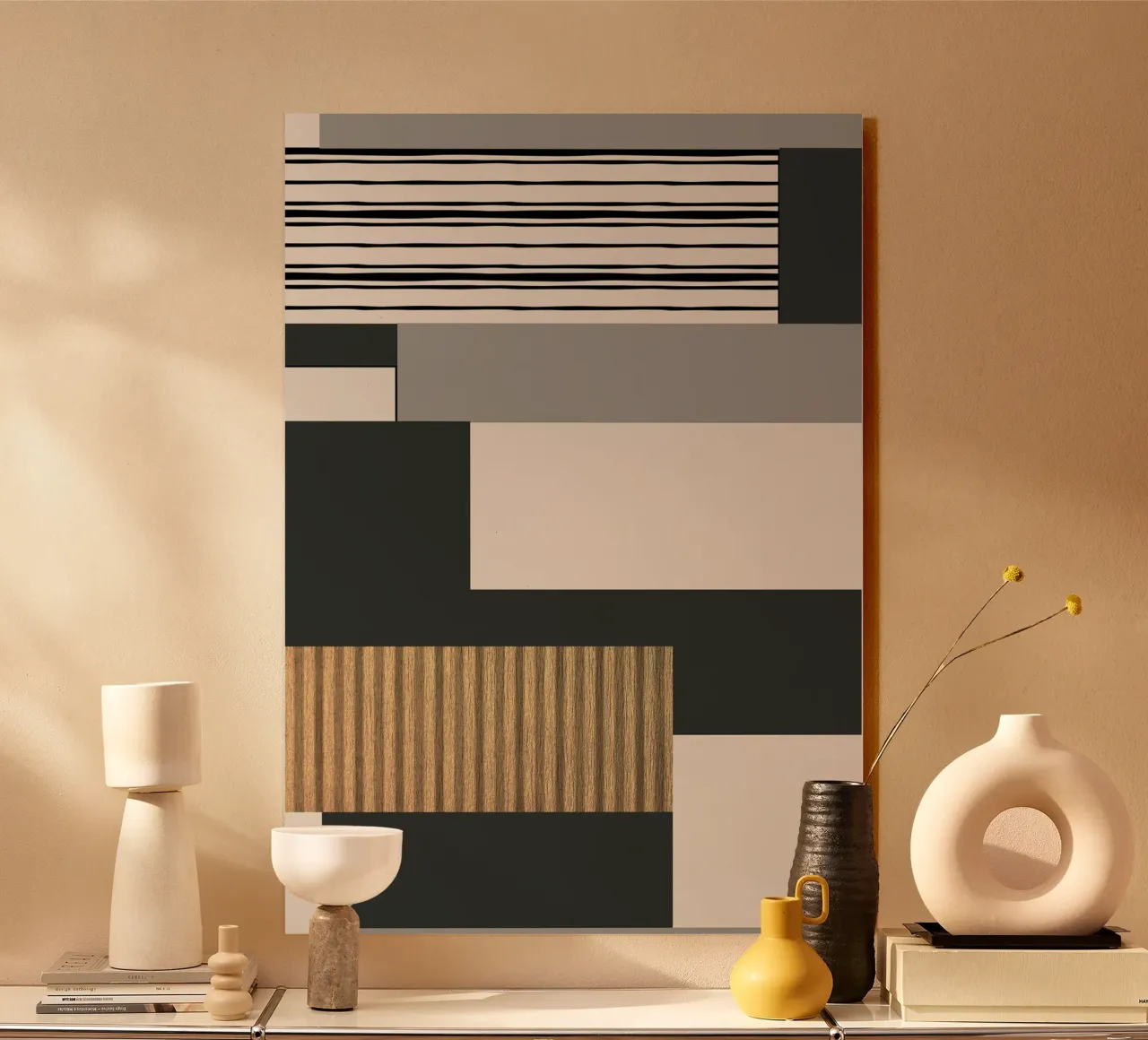 abstract gray and black squares 2 plexiglass da vintageshop