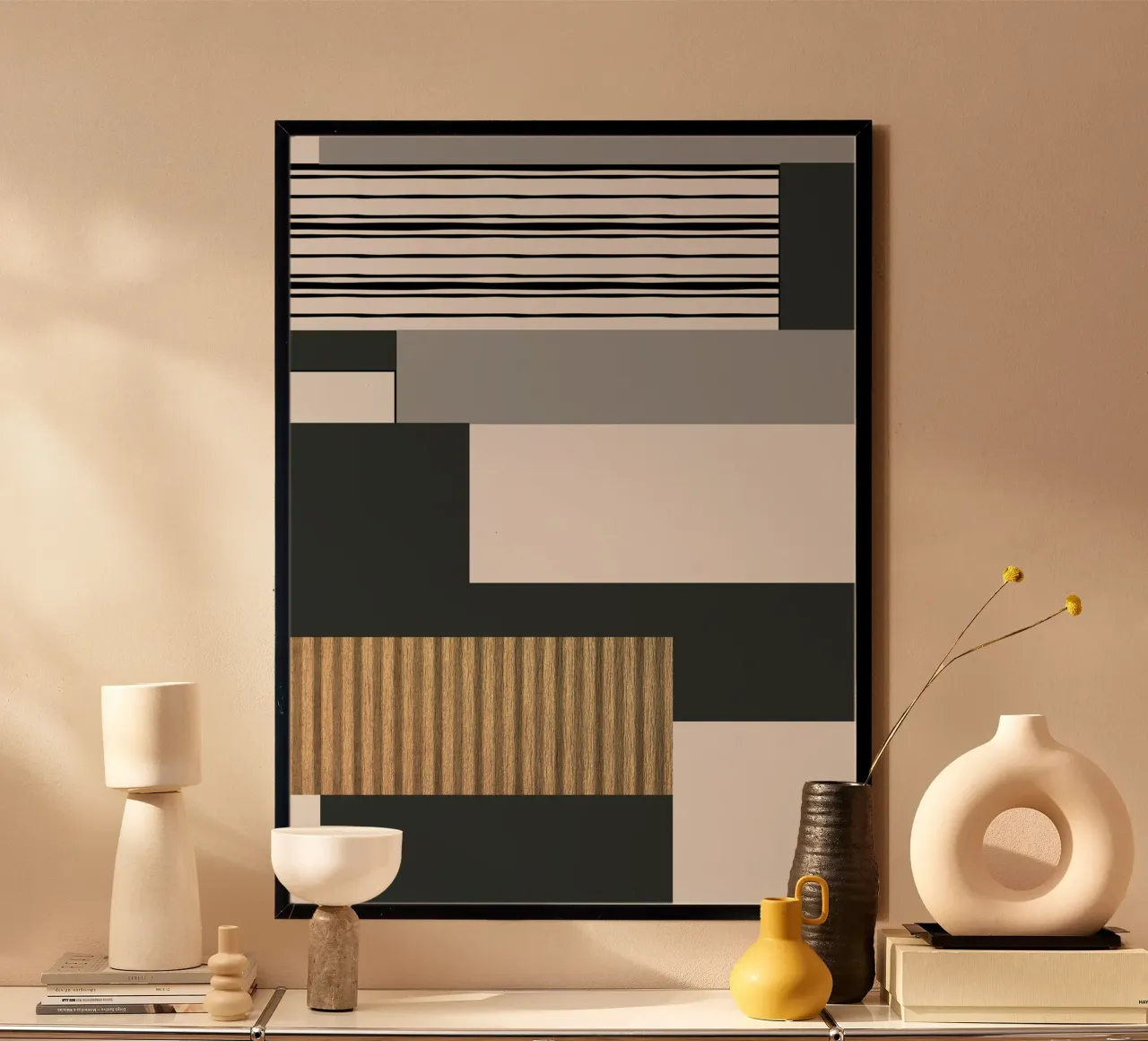 abstract gray and black squares 2 carta hahnemühle da vintageshop