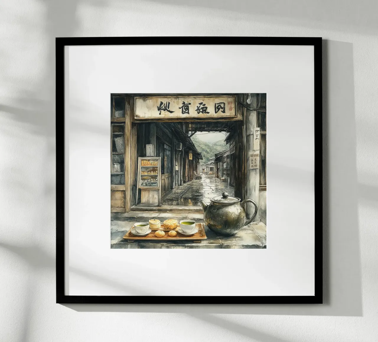 Essenza del Giappone poster con telaio in legno da Wanderlust Vibes