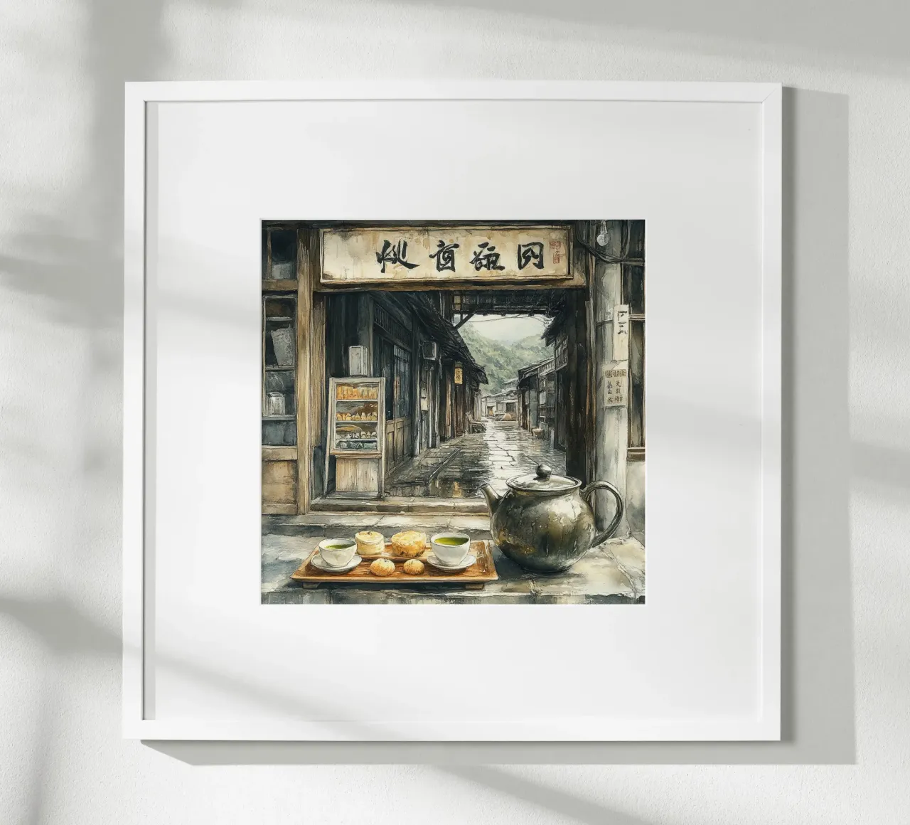 Essenza del Giappone poster con telaio in legno da Wanderlust Vibes