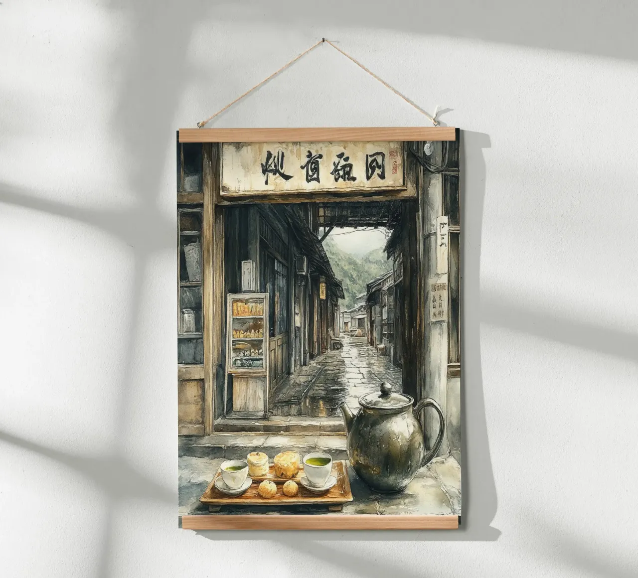 Essenza del Giappone poster con telaio in legno da Wanderlust Vibes